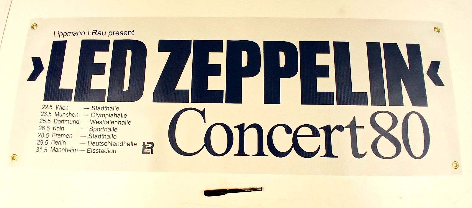 LED ZEPPELIN 1980 Vintage-Style Germany Concert Banner 1980 Schedule
