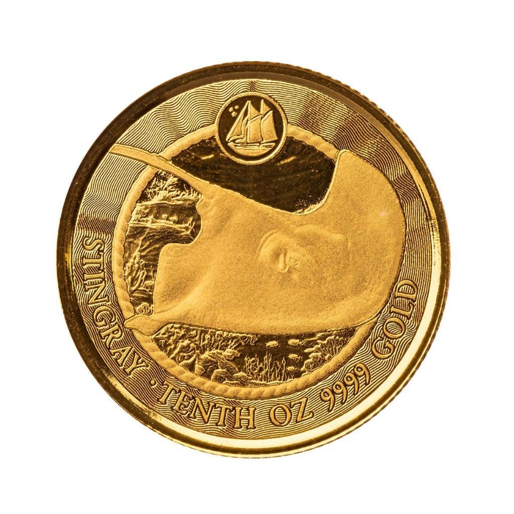 2023 1/10 oz Stingray Gold Coin Cayman Islands Stingray .9999 Gold Coin BU #A625