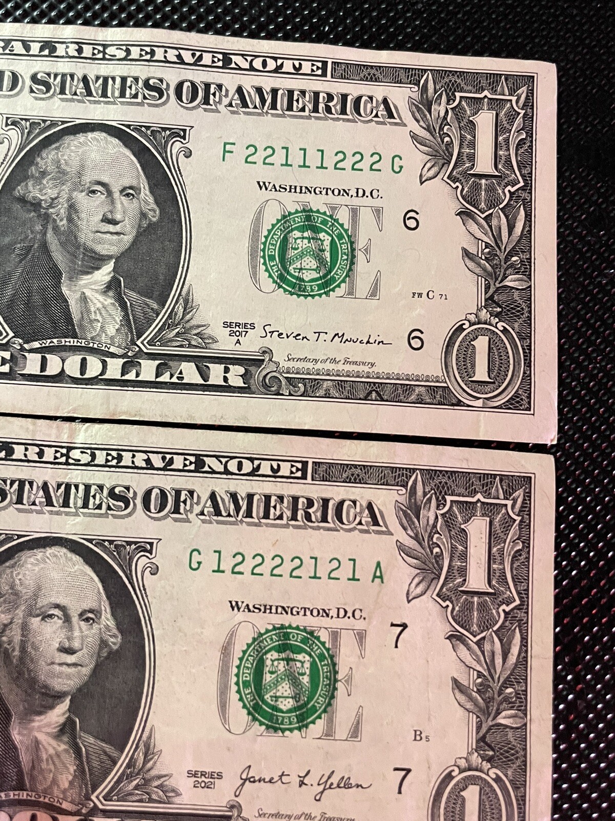 Rare 2017 Binary Fancy Serial Number Circulated $1 Dollar Bill Good Condition Rare 2017 Binary Fancy Serial Number Circulated $1 Dollar Bill Good Condition