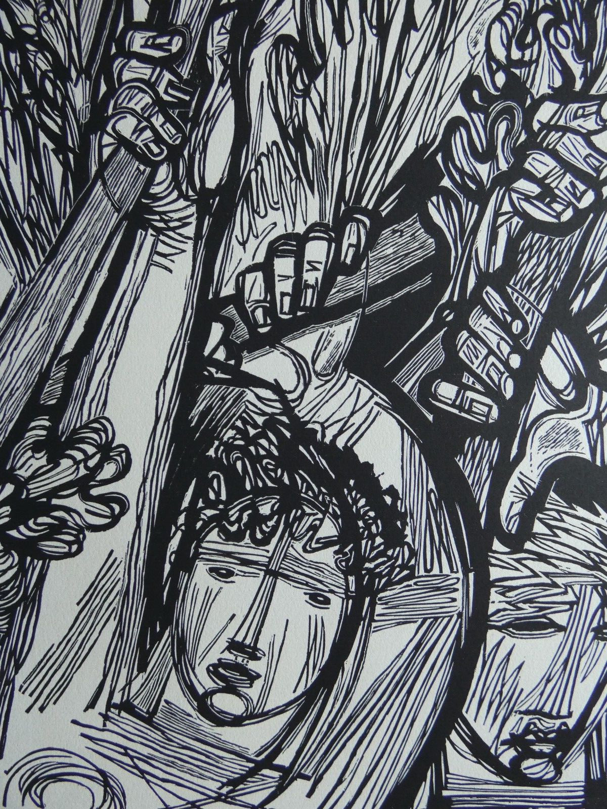 Hans Otto Orlowski (1894-1967) - Orpheus and Eurydice, woodcut 1961