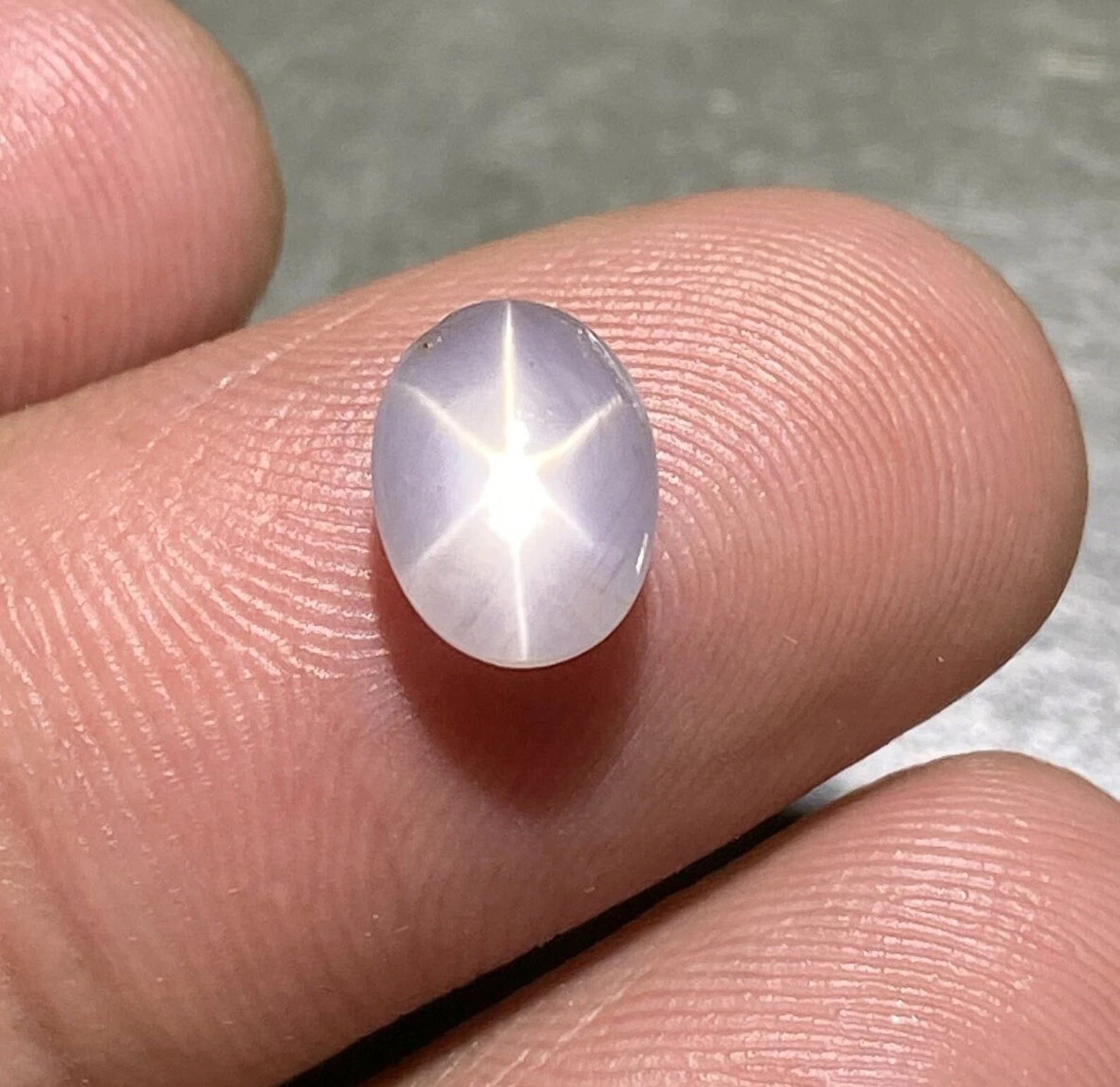 4.45Ct Natural 6-Rays White Star Sapphire Oval Cabochon Loose Certified Gemstone