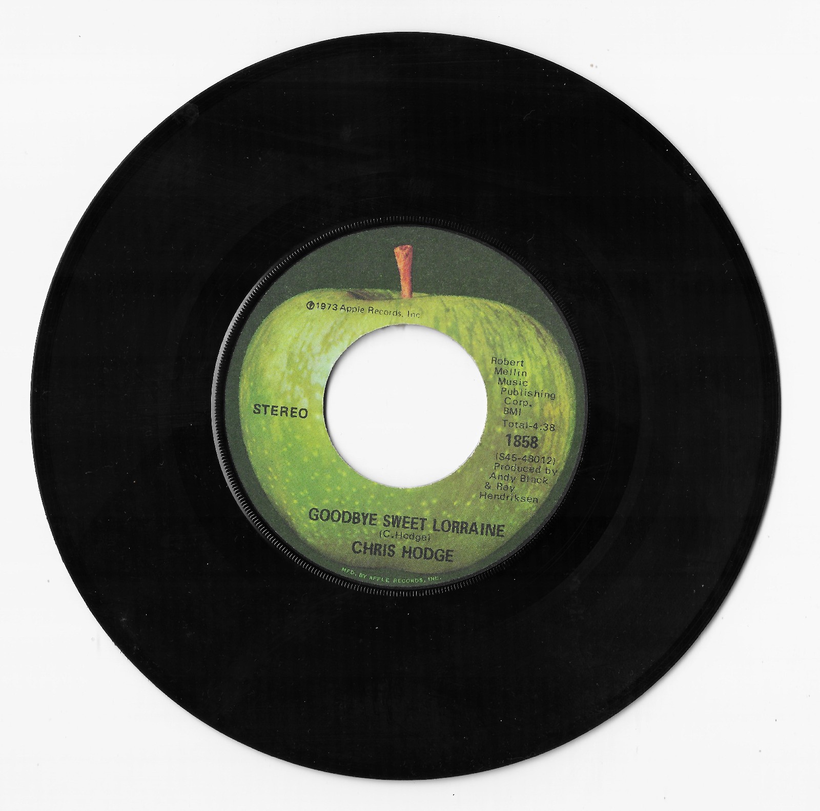 CHRIS HODGE APPLE # 1858 1973 45rpm GOODBYE SWEET LORRAINE /CONTACT LOVE MINT