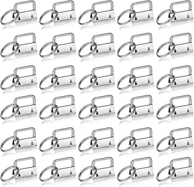 30 Pcs Key Fob Hardware 1 Inch Key Fob Keychain Wristlet With Split Rings
