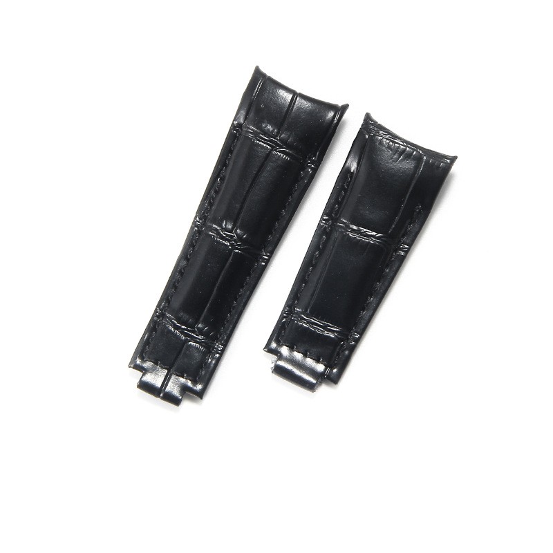 Premium Curved Genuine Leather Watch Straps Mens Band 20mm for Rolex with Tools Premium Curved Genuine Leather Watch Straps Mens Band 20mm for Rolex with Tools