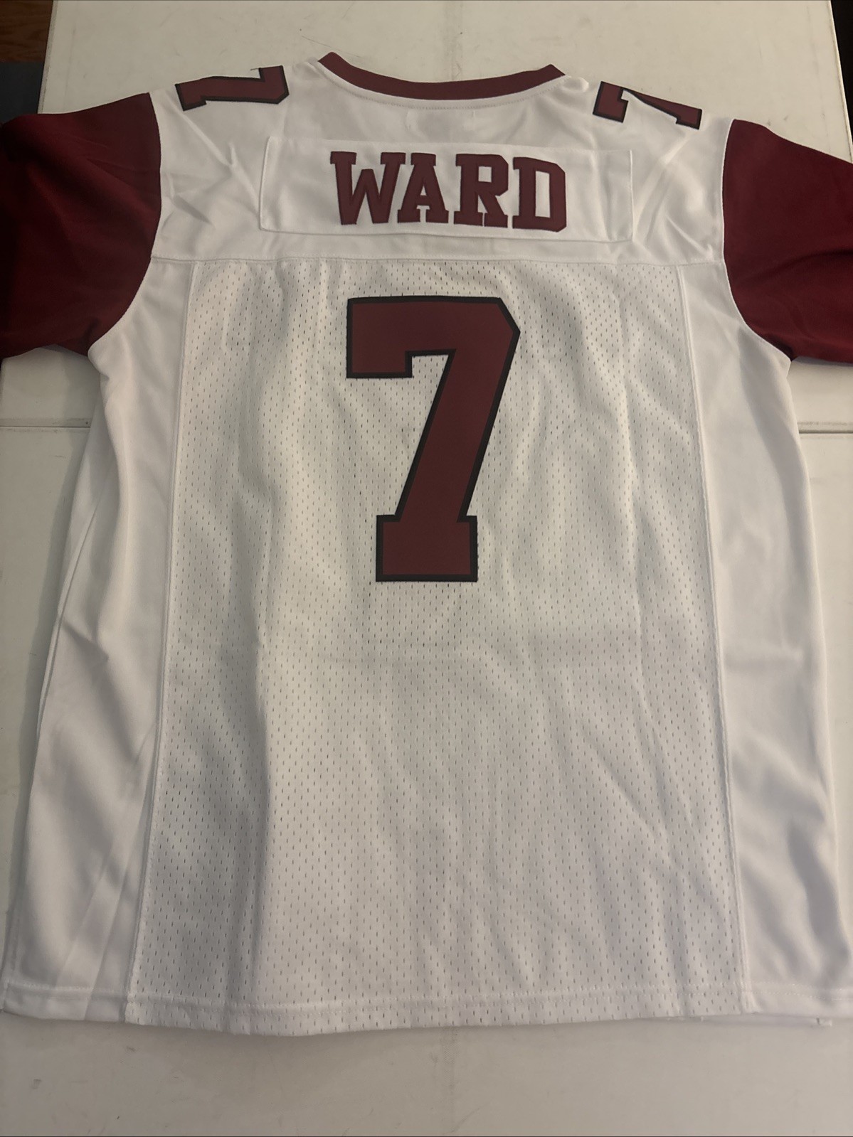 NWT Headgear Classics Cam Ward Columbia HS Football Jersey Maroon White Size XL NWT Headgear Classics Cam Ward Columbia HS Football Jersey Maroon White Size XL