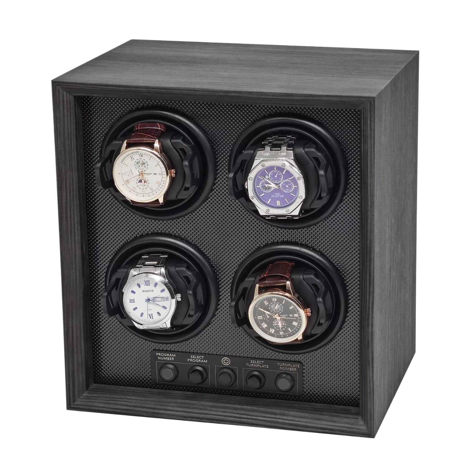 4 Slot Automatic Watch Winder Box LED Multi Rotation Modes 4 Slot Automatic Watch Winder Box LED Multi Rotation Modes
