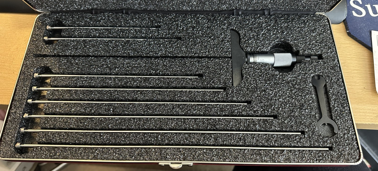 NOS Starrett 445AZ-9RL Depth Micrometer Gage, 0-9\