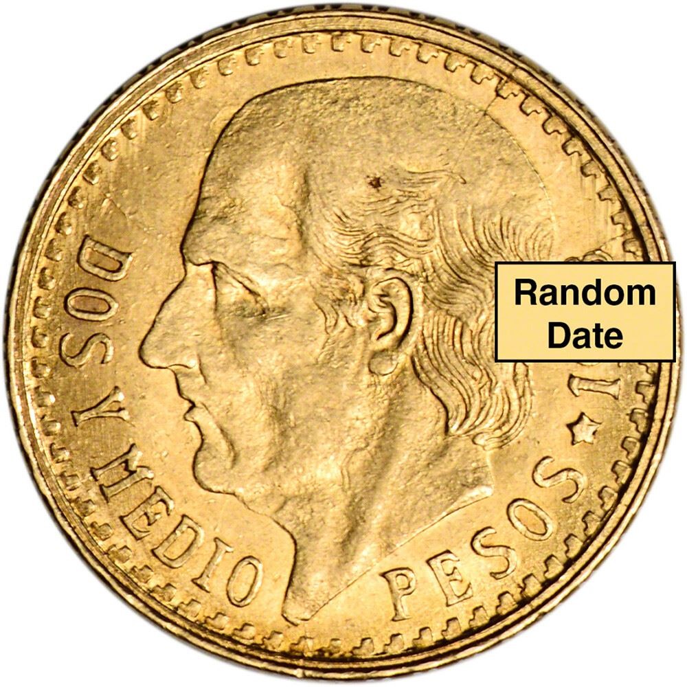 Mexico Gold 2 1/2 Peso .0603 oz - XF/AU - Random Date Mexico Gold 2 1/2 Peso .0603 oz - XF/AU - Random Date