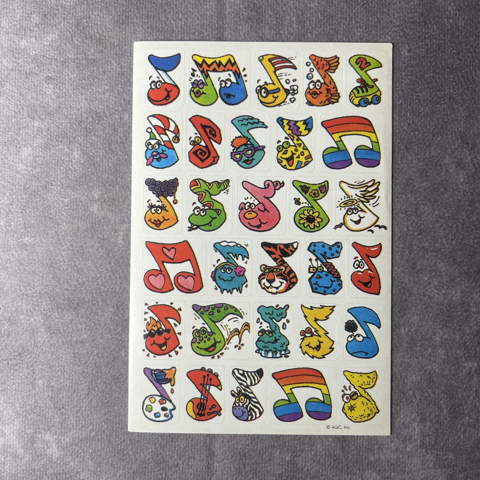 Vtg 1984 Happy Songs Band Music Notes Sticker Sheet American Greetings 30/sheet