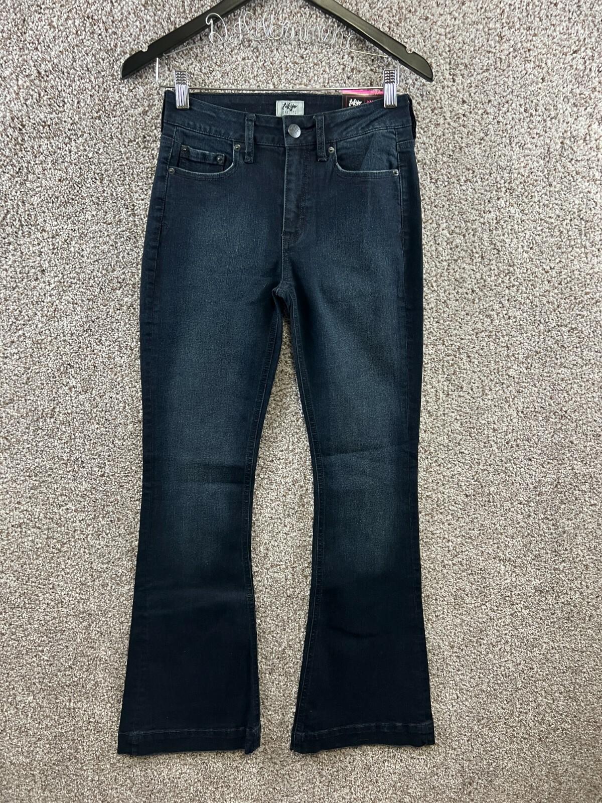 Tokyo Darling Jeans Women\'s Size 2 Reg Dark Wash High Waisted Flare Jeans NWT