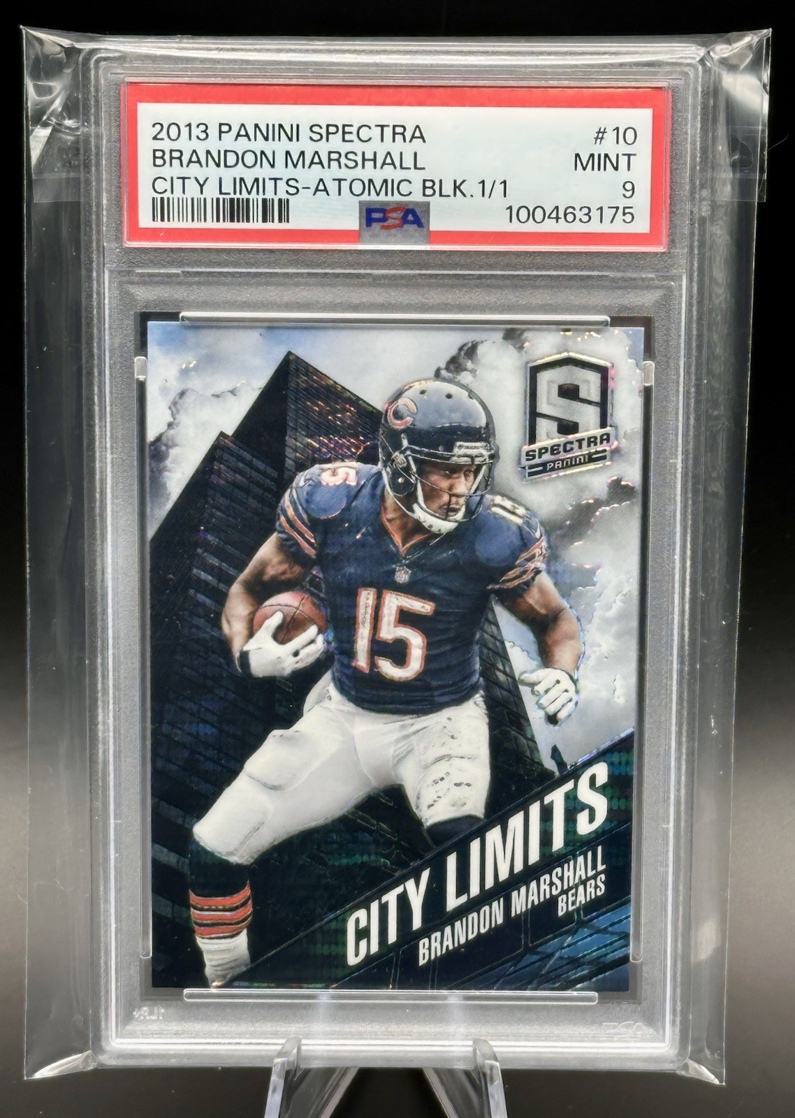 Brandon Marshall 1/1 PSA 9 Atomic Black 2013 Spectra City Limits Chicago Bears