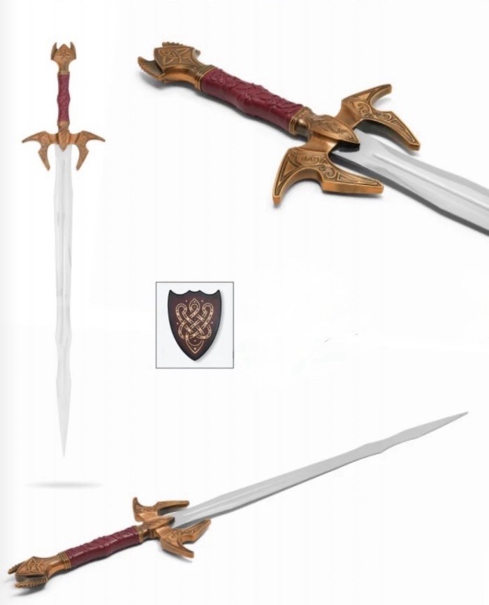 Heimdall Bifrost Sword Unsharpened Stainless Steel Metal 42”With Wall Mount
