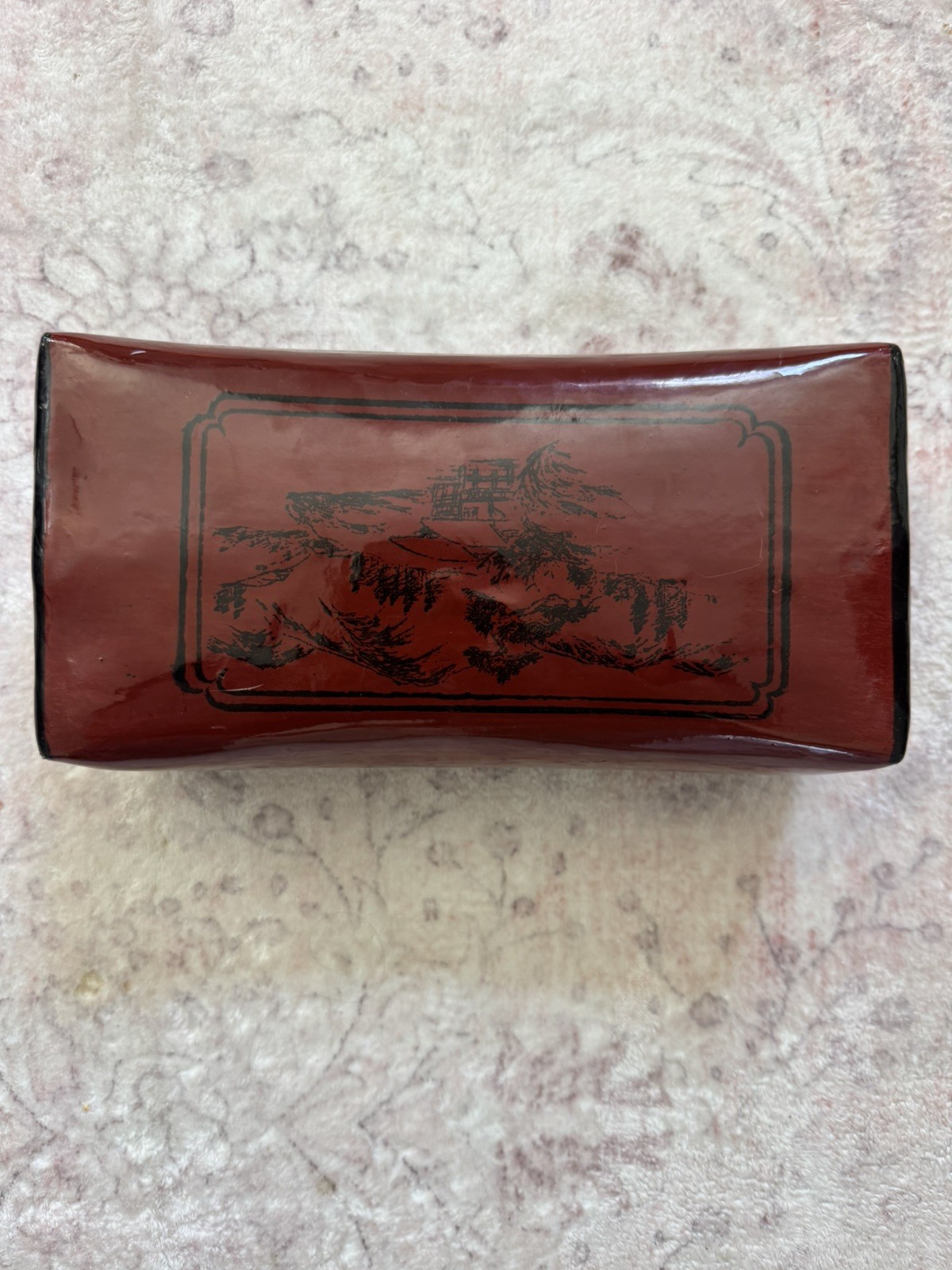 Antique 19th Century Chinese Lacquered Opium Bed Pillow Antique 19th Century Chinese Lacquered Opium Bed Pillow