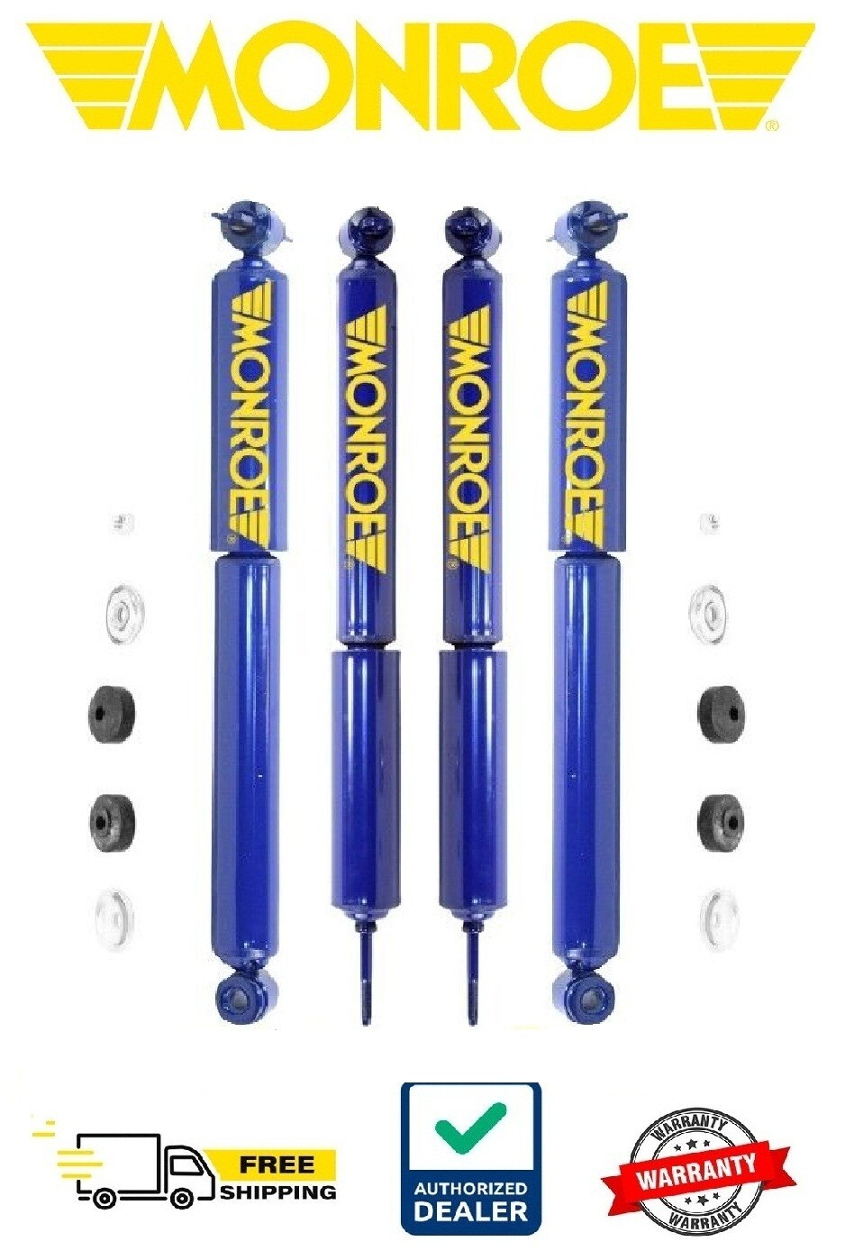 2 Front & 2 Rear Shock Absorber Set of 4 Kit NEW for 1997-2006 JEEP Wrangler TJ