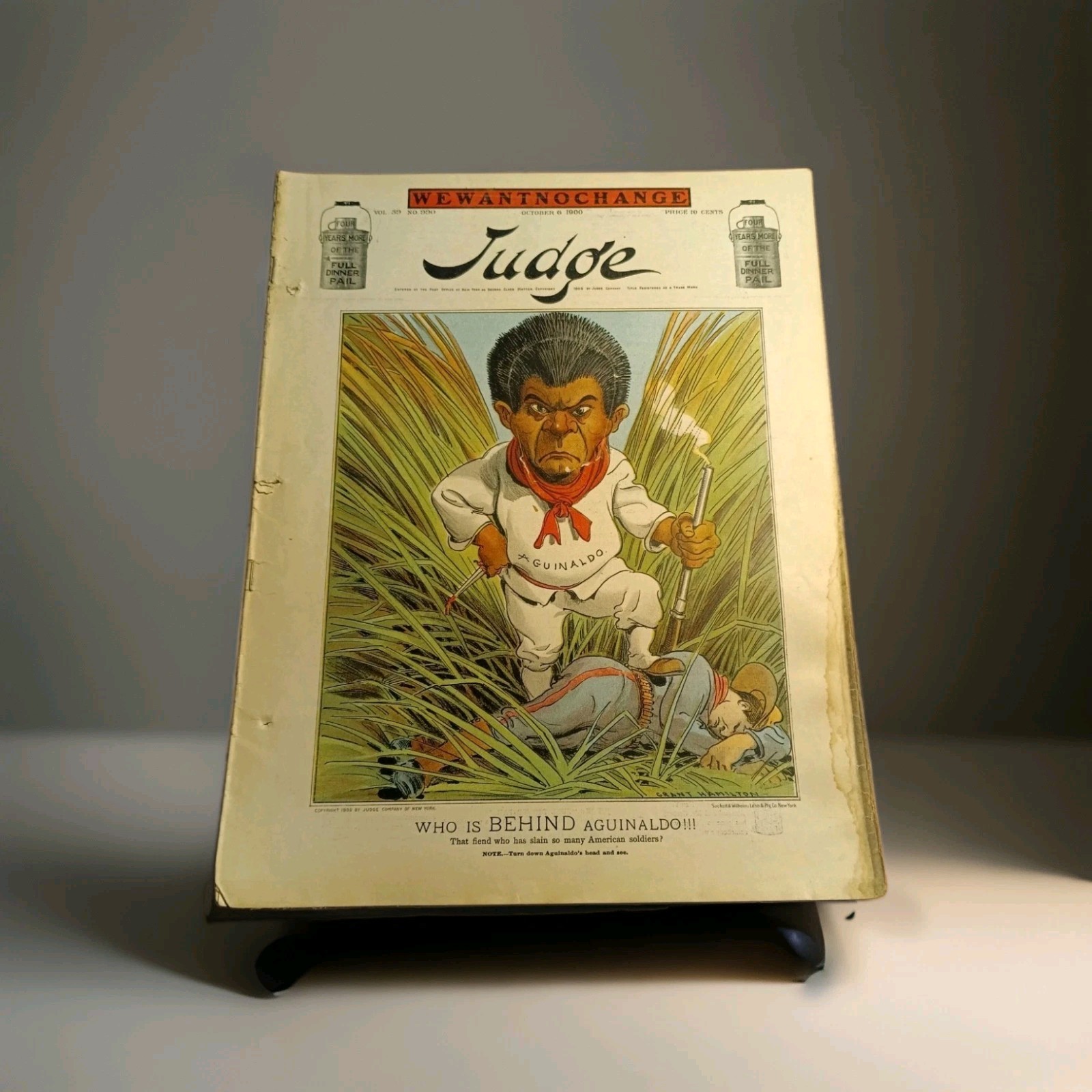Judge Magazine Rare 1900 Mechanical Fold-Down - Emilio Aguinaldo / William Jenn