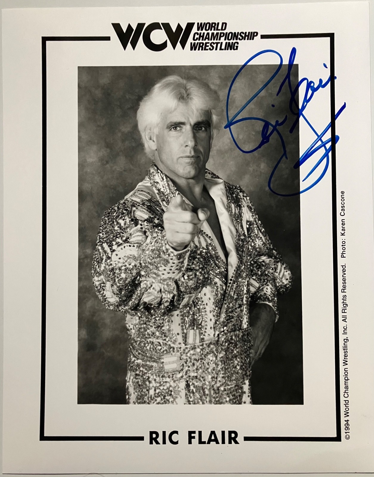 Ric Flair WCW Vintage Signed Promo 8x10 Photo 90\'s Autograph #1