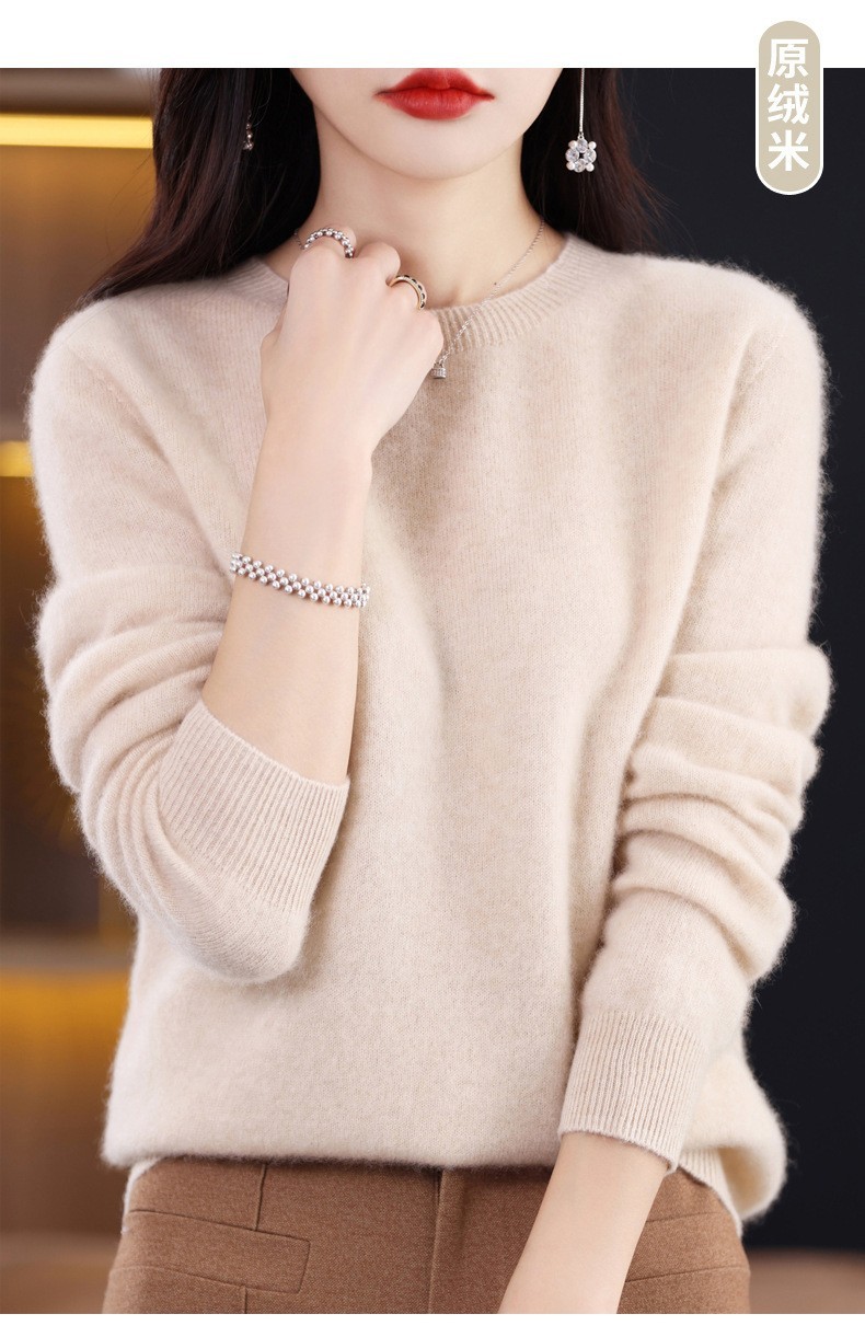 100% Cashmere Crew Neck Long Sleeve Pullover Women's Cashmere Cardigan Sweater 100% Cashmere Crew Neck Long Sleeve Pullover Women's Cashmere Cardigan Sweater