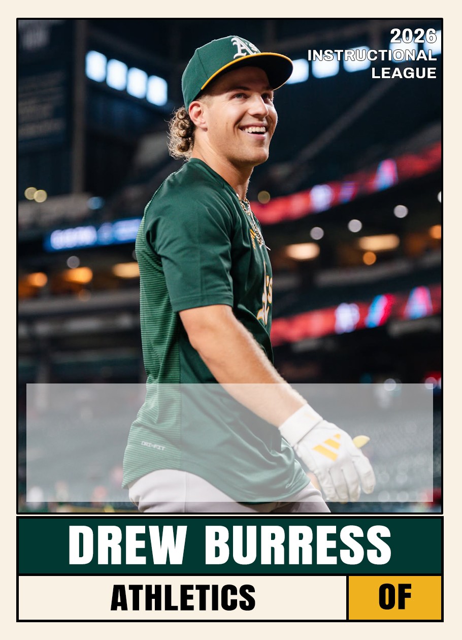 Drew Burress 2026 Instructional League Custom Baseball Card Athletics 9