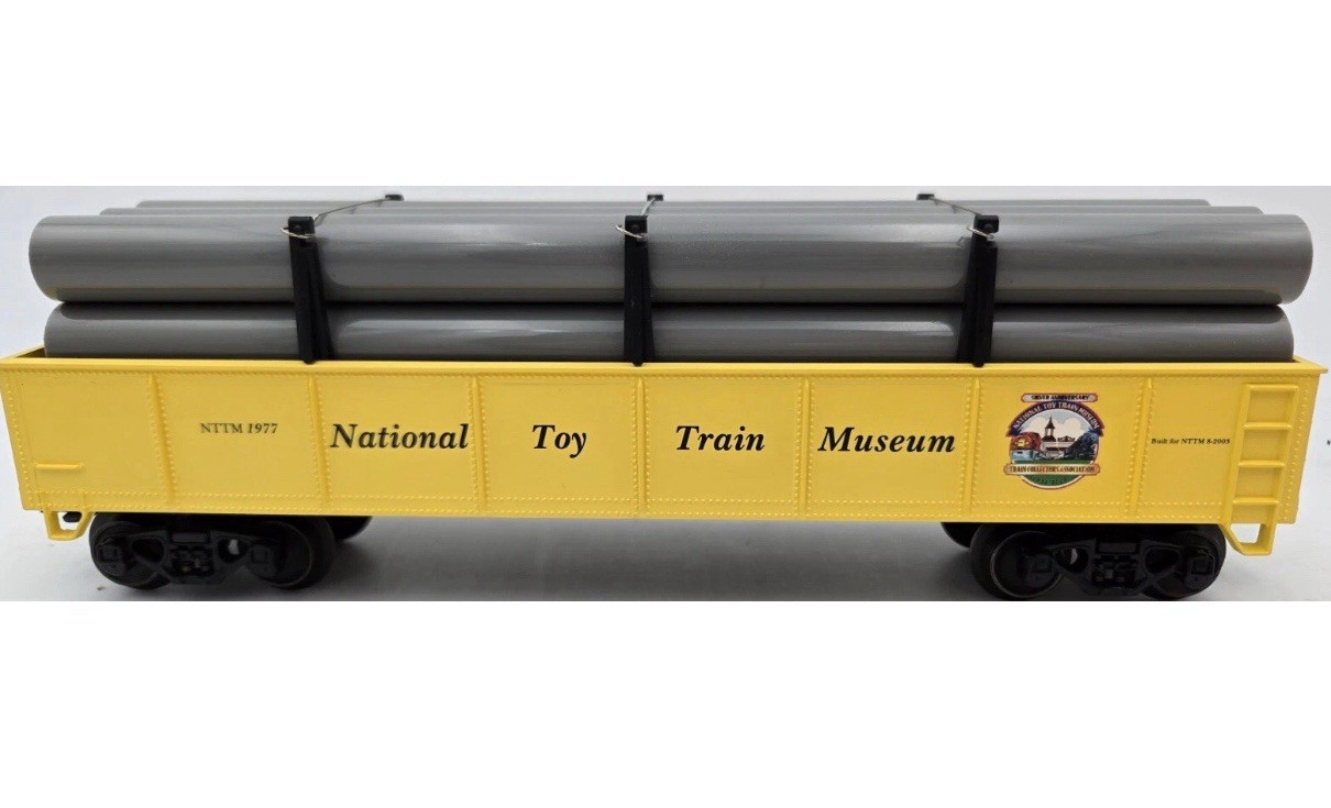 LIONEL STRASBURG, PA TCA NATIONAL TOY TRAIN MUSEUM GONDOLA CAR W/ PIPES 6-52295
