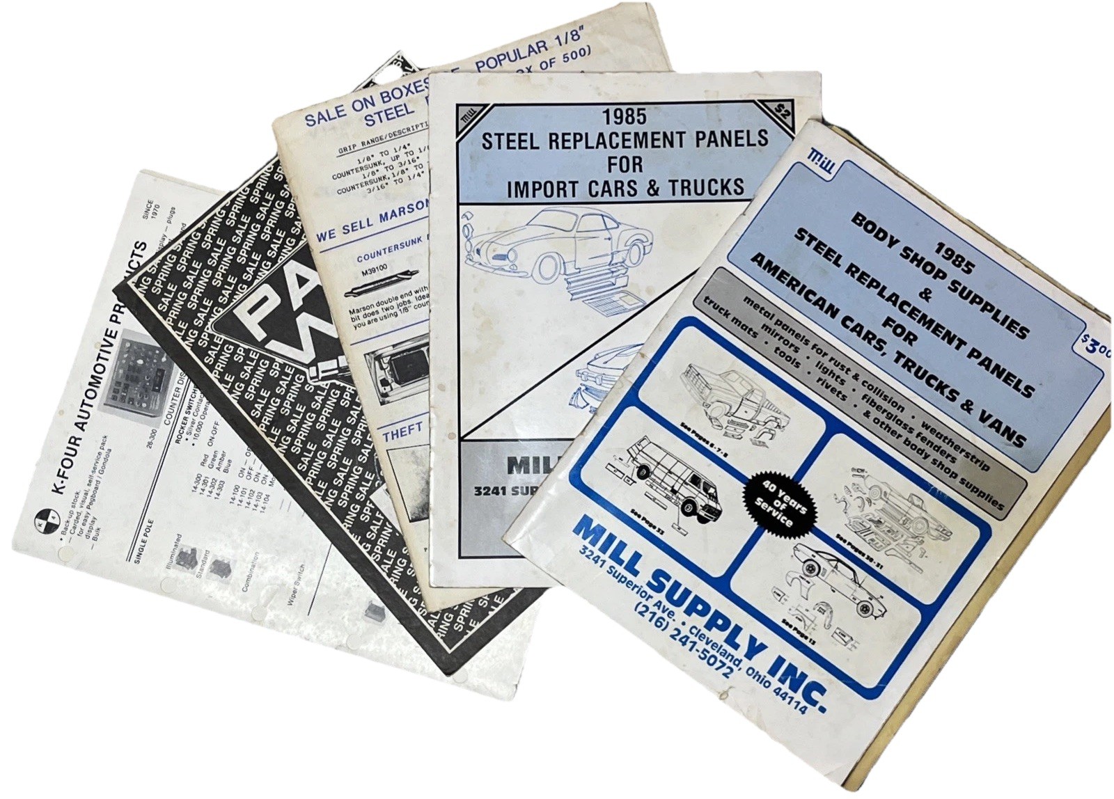VTG 1985 Mill Supply Inc. Automotive Parts Catalog LOT, Steel Replacement Panels VTG 1985 Mill Supply Inc. Automotive Parts Catalog LOT, Steel Replacement Panels