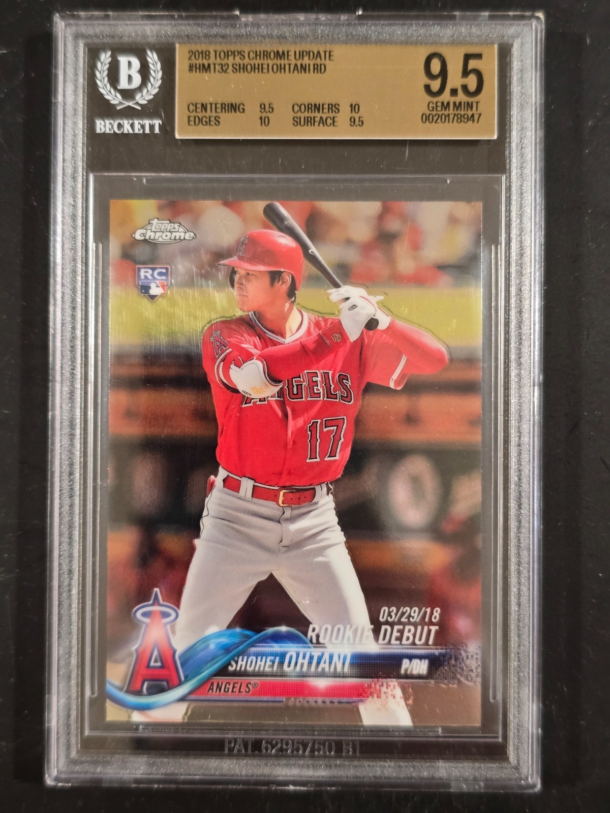 🔥 2018 TOPPS CHROME UPDATE SHOHEI OHTANI #HMT32 ROOKIE GEM MINT BGS 9.5 w/ 2 10 🔥 2018 TOPPS CHROME UPDATE SHOHEI OHTANI #HMT32 ROOKIE GEM MINT BGS 9.5 w/ 2 10