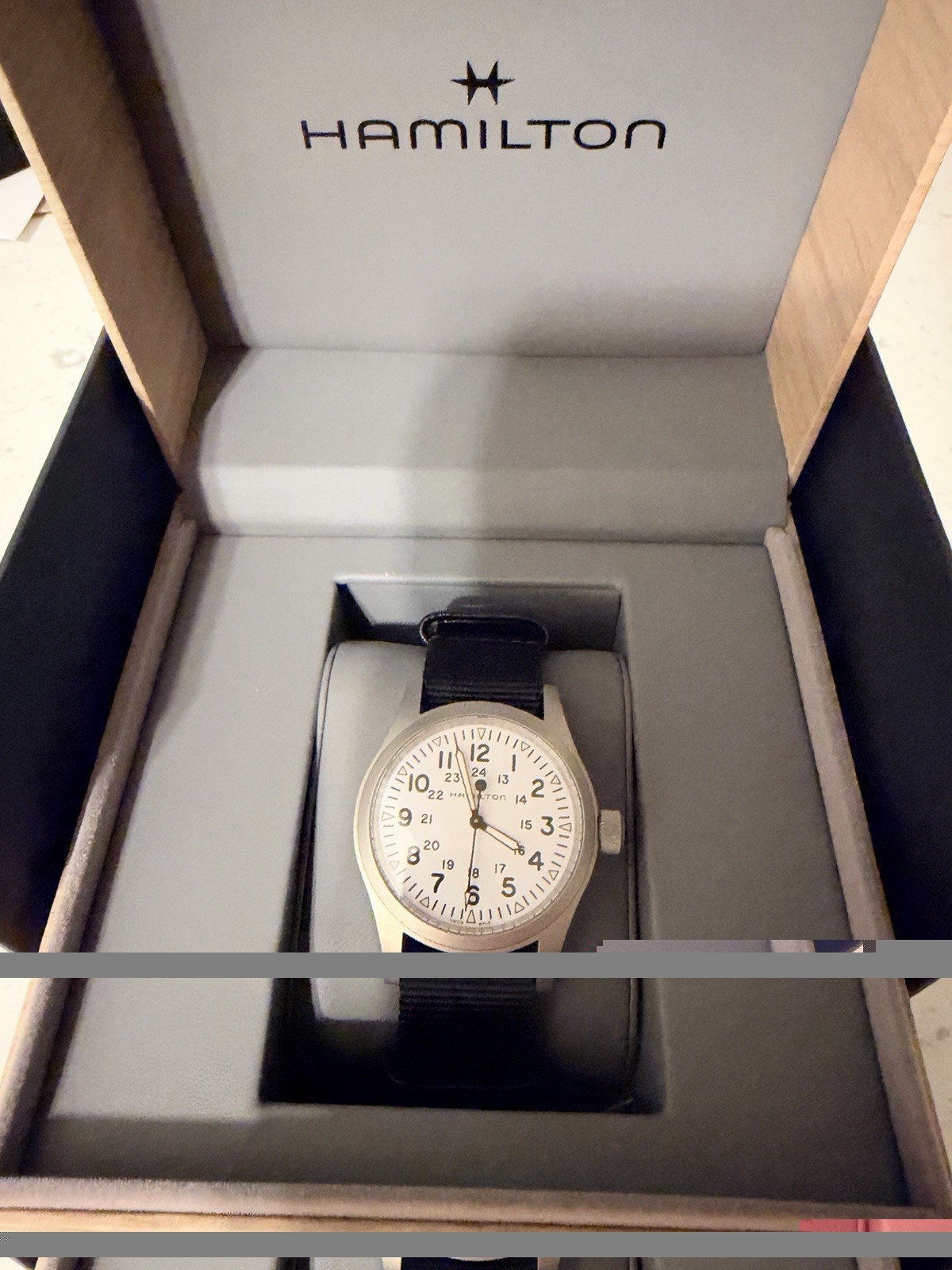 Hamilton Khaki Field Mechanical Men's Watch 38mm White Dial Mechanical Movement Hamilton Khaki Field Mechanical Men's Watch 38mm White Dial Mechanical Movement