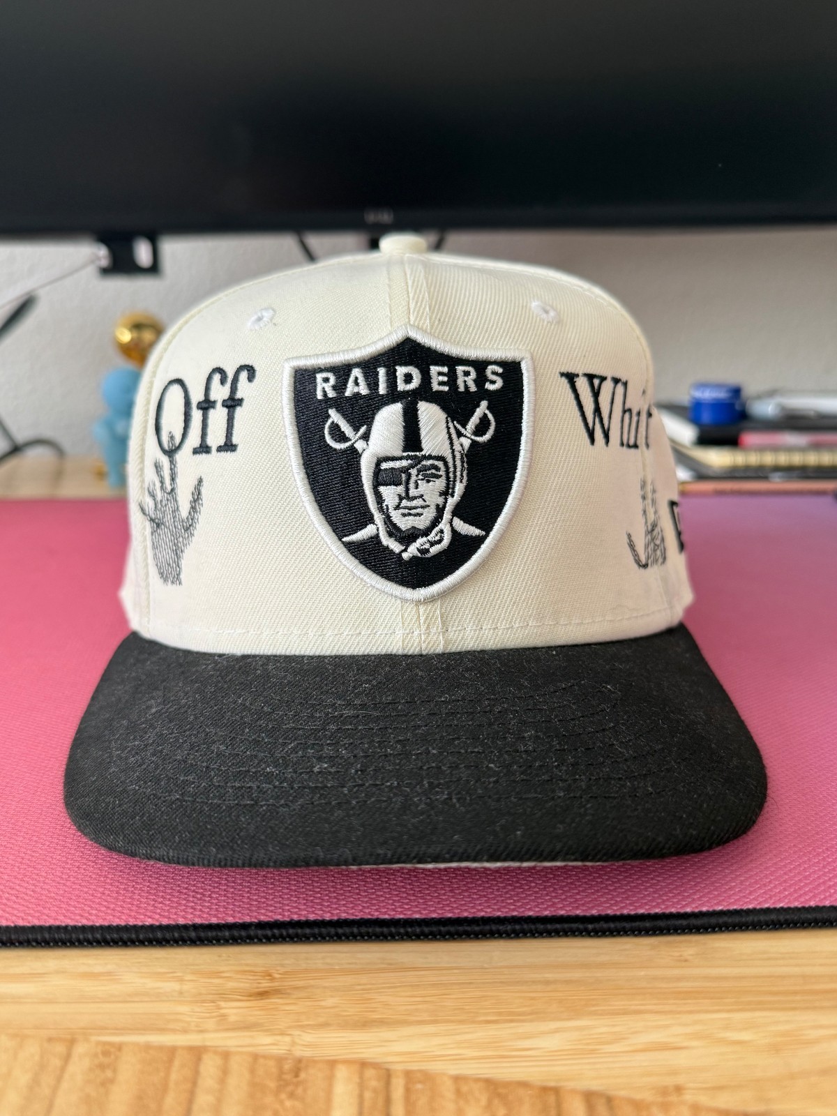 Oakland Raiders x Off White Custom Embroidery Cap 7 3/8 White Atelier Oakland Raiders x Off White Custom Embroidery Cap 7 3/8 White Atelier