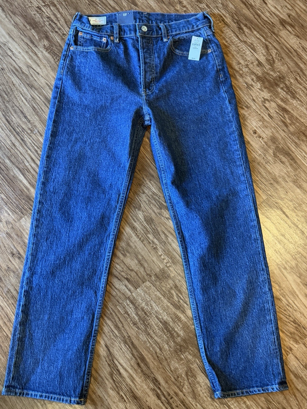 GAP Curvy High Rise Stride Jeans Women\'s Size 28 6P Petite Dark Wash Wide Leg NW