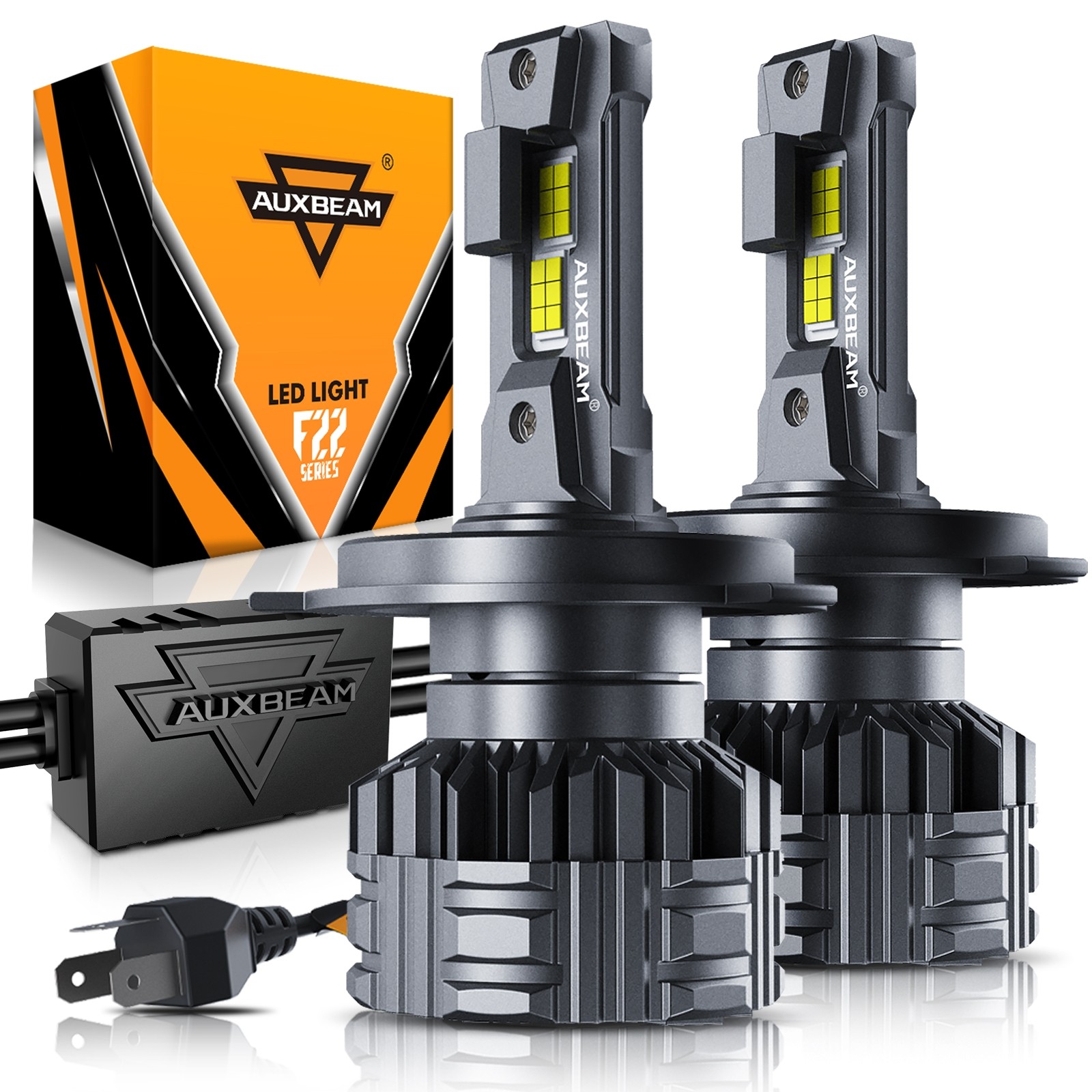 AUXBEAM F22 Series 9003 H4 LED Headlight Bulb 110W Hi/Lo Beam Super Bright White