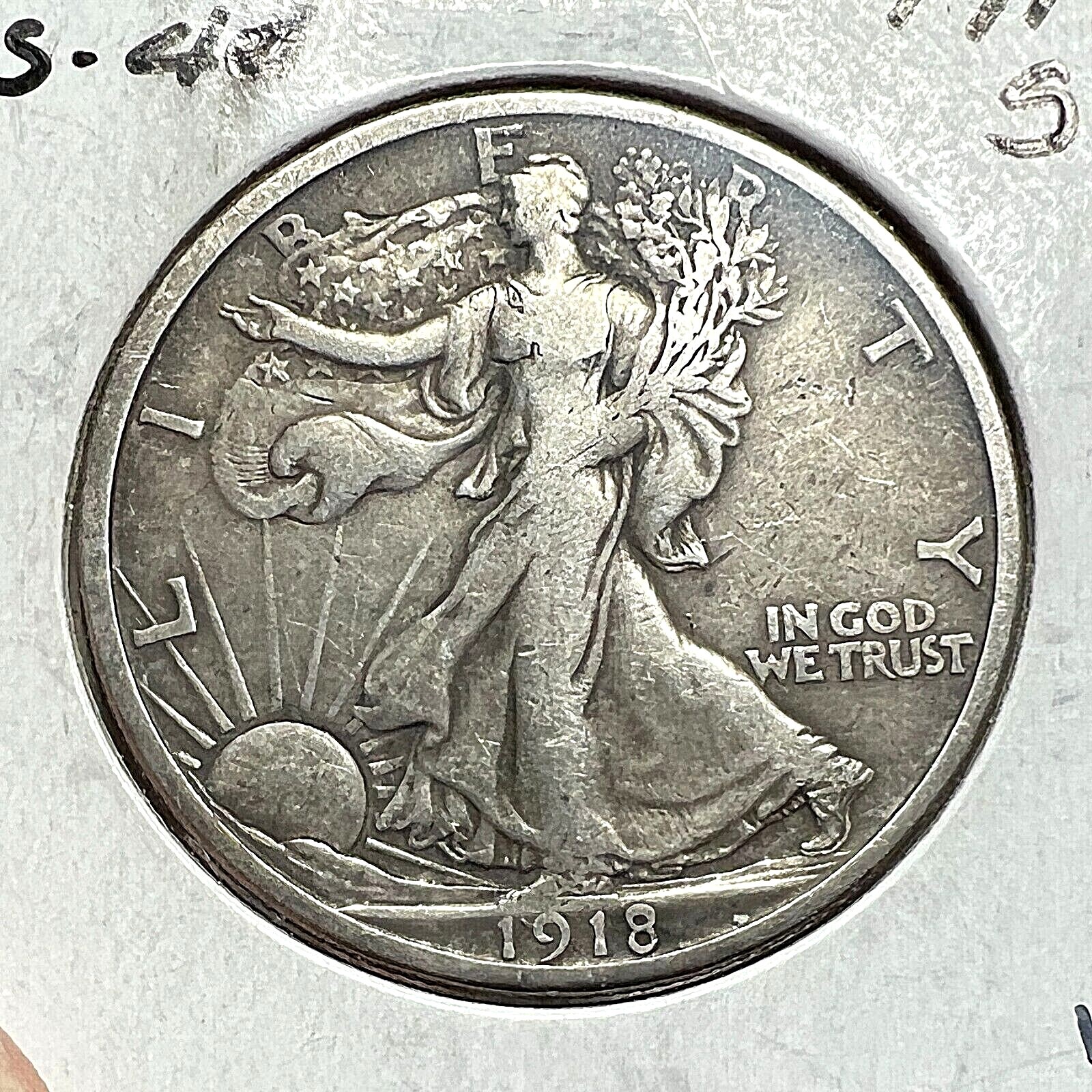 1918-S WALKING LIBERTY SILVER HALF DOLLAR HIGH GRADE COIN 1918-S WALKING LIBERTY SILVER HALF DOLLAR HIGH GRADE COIN