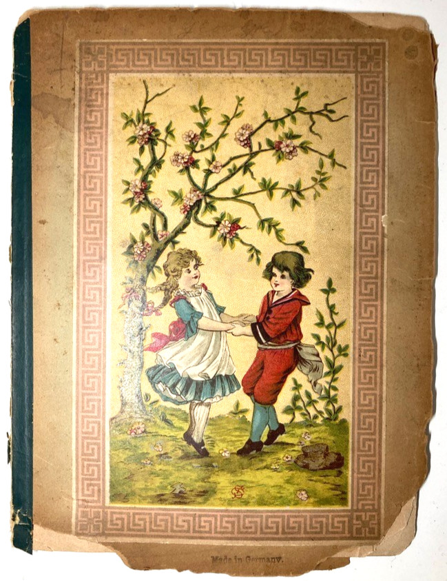 1880s GOLDEN BOOK Carl Schaller 4 MOVABLE Gold Chromolithographs Victorian RARE