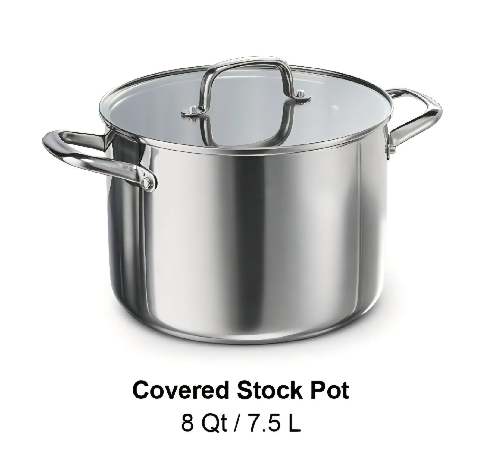 Tramontina Triverge Tri-Ply Clad Stainless Steel 8-Quart Stock Pot w/ Glass Lid Tramontina Triverge Tri-Ply Clad Stainless Steel 8-Quart Stock Pot w/ Glass Lid