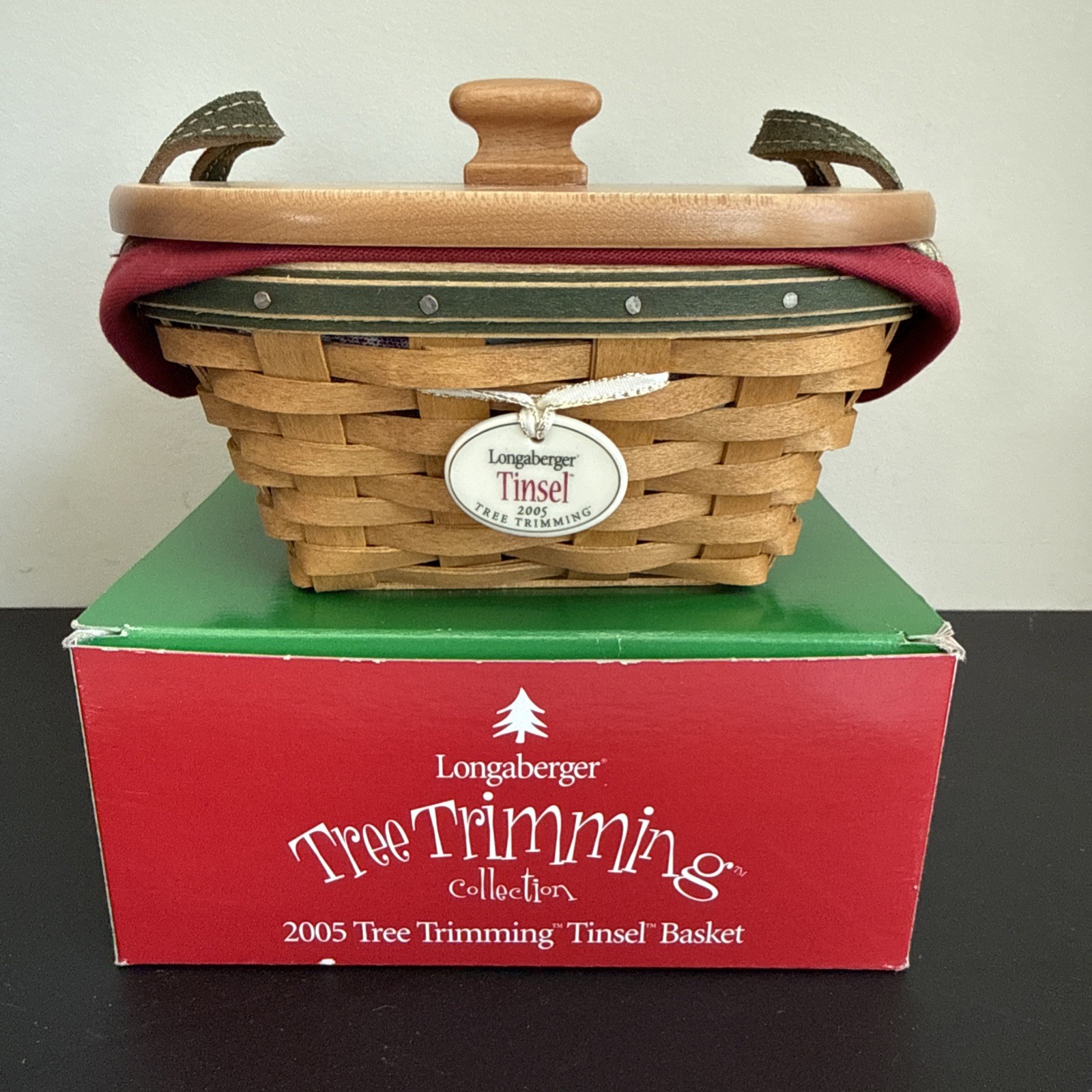 Longaberger Tree Trimming Collection 2005 Tree Trimming Tinsel Basket Set W/ Lid Longaberger Tree Trimming Collection 2005 Tree Trimming Tinsel Basket Set W/ Lid