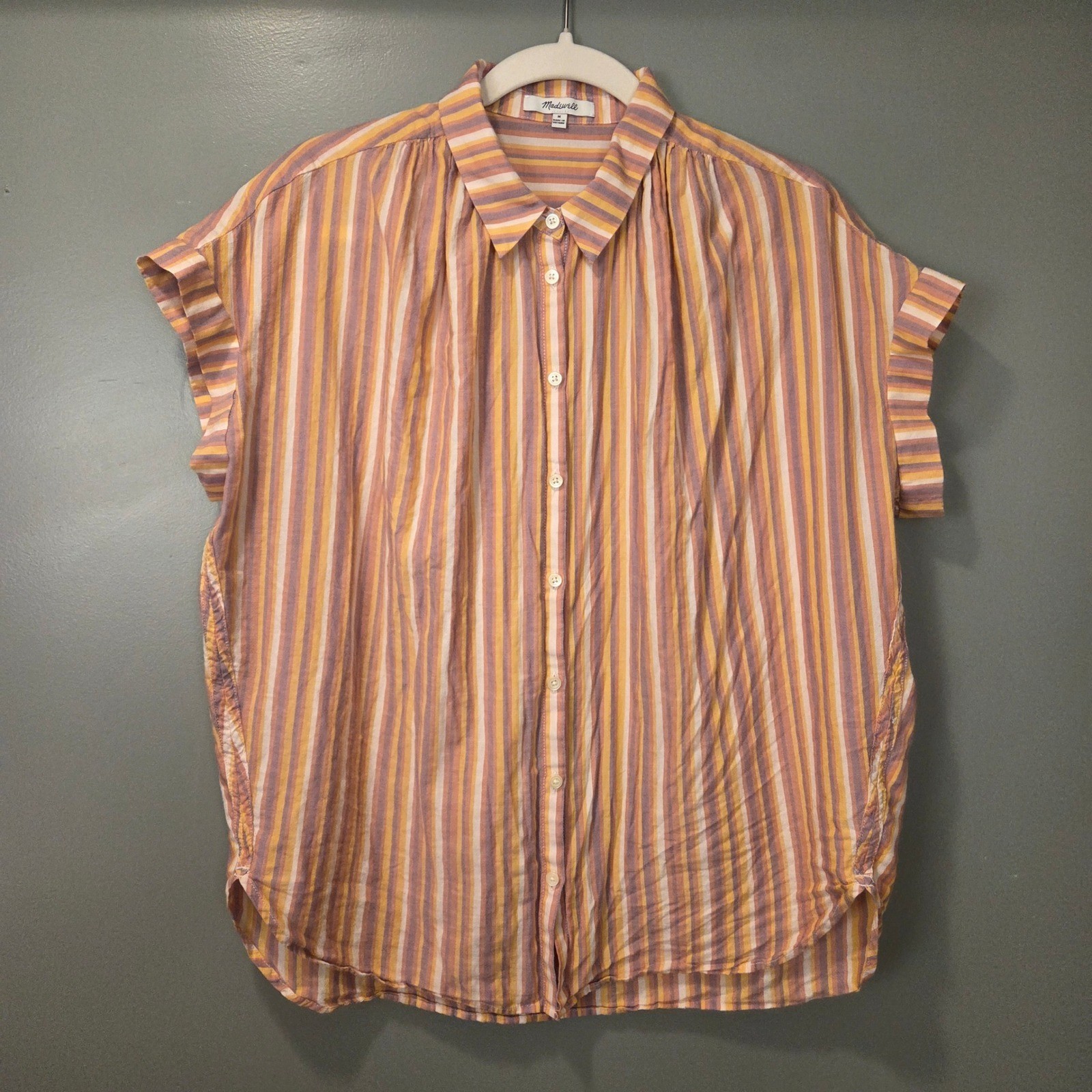 Madewell Central Shirt Oversized Sleeveless Blouse Women\'s Size M 100% Cotton