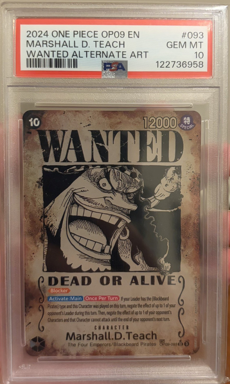 2024 ONE PIECE OP09-EMPERORS IN THE NEW WORLD #093 MARSHALL D. TEACH PSA 10 2024 ONE PIECE OP09-EMPERORS IN THE NEW WORLD #093 MARSHALL D. TEACH PSA 10