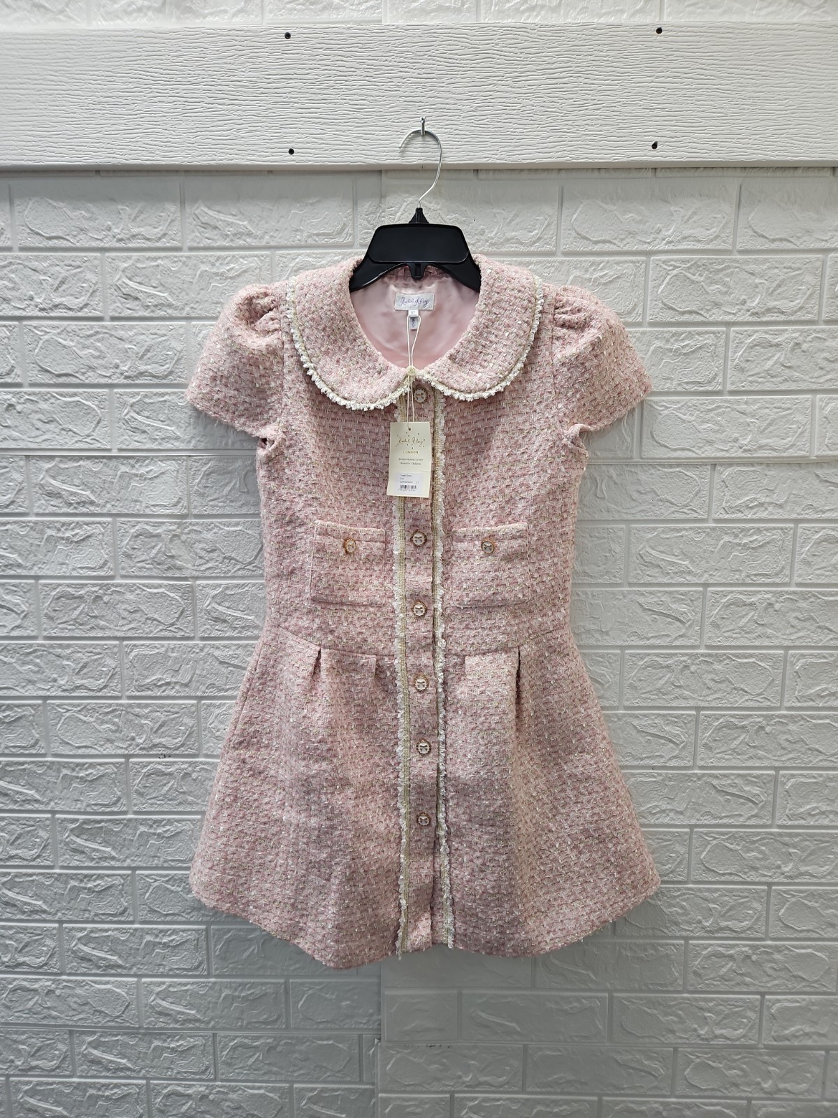 New Rachel Riley Tweed Dress Pink Sz 12Y New Rachel Riley Tweed Dress Pink Sz 12Y