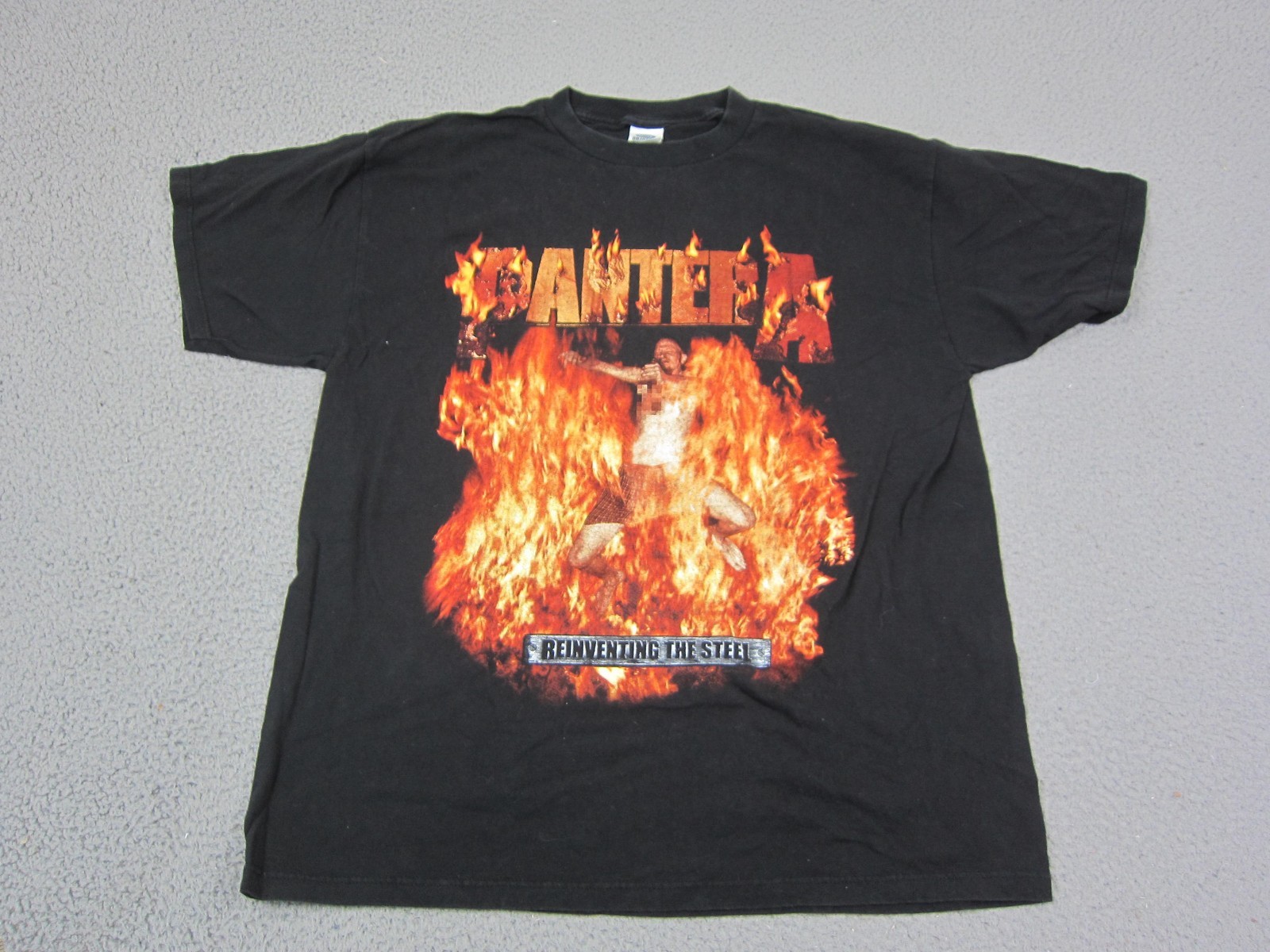 Vintage Pantera Shirt Mens Extra Large XL Black Reinventing the Steel Tultex Y2K