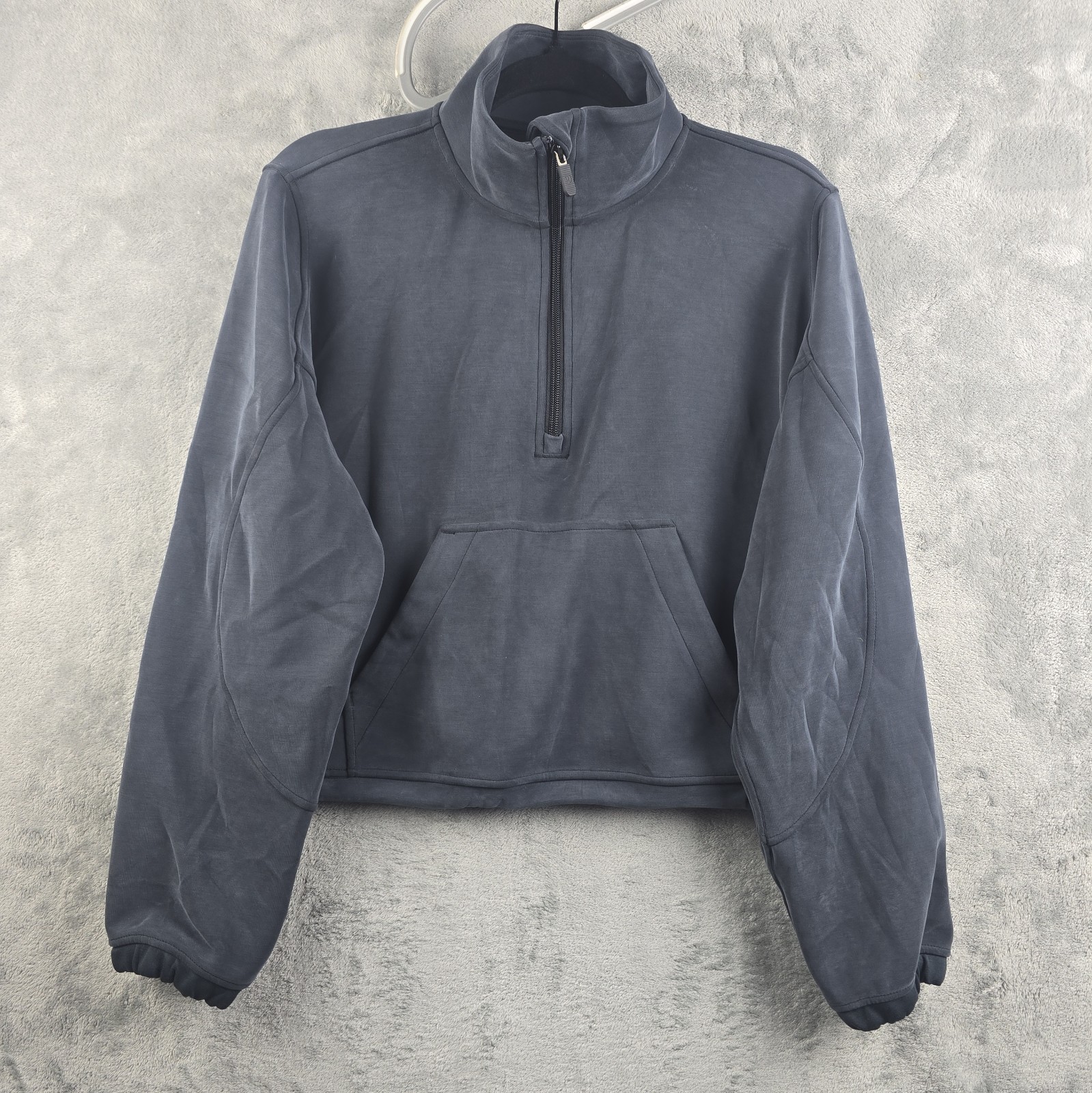 Lululemon Brushed Softstreme Half Zip Womens 8 Dove Gray Cropped Pullover