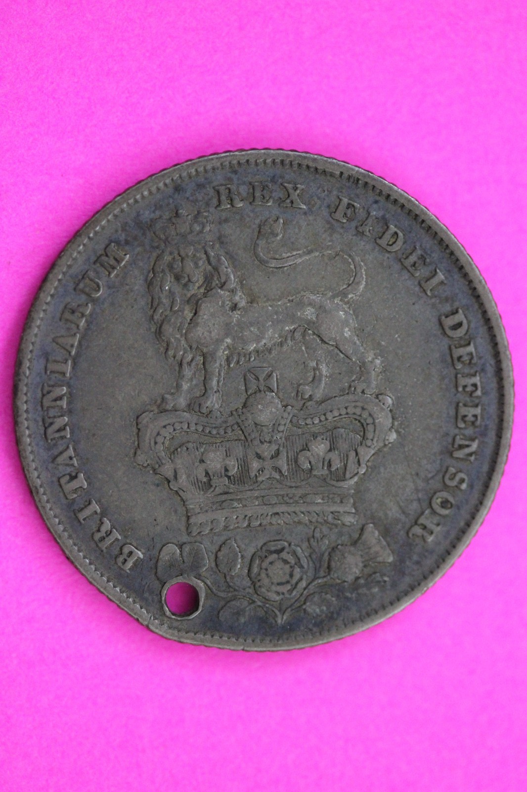 1826 United Kingdom 1 Shilling Silver Coin Guaranteed Authentic & Genuine 2171