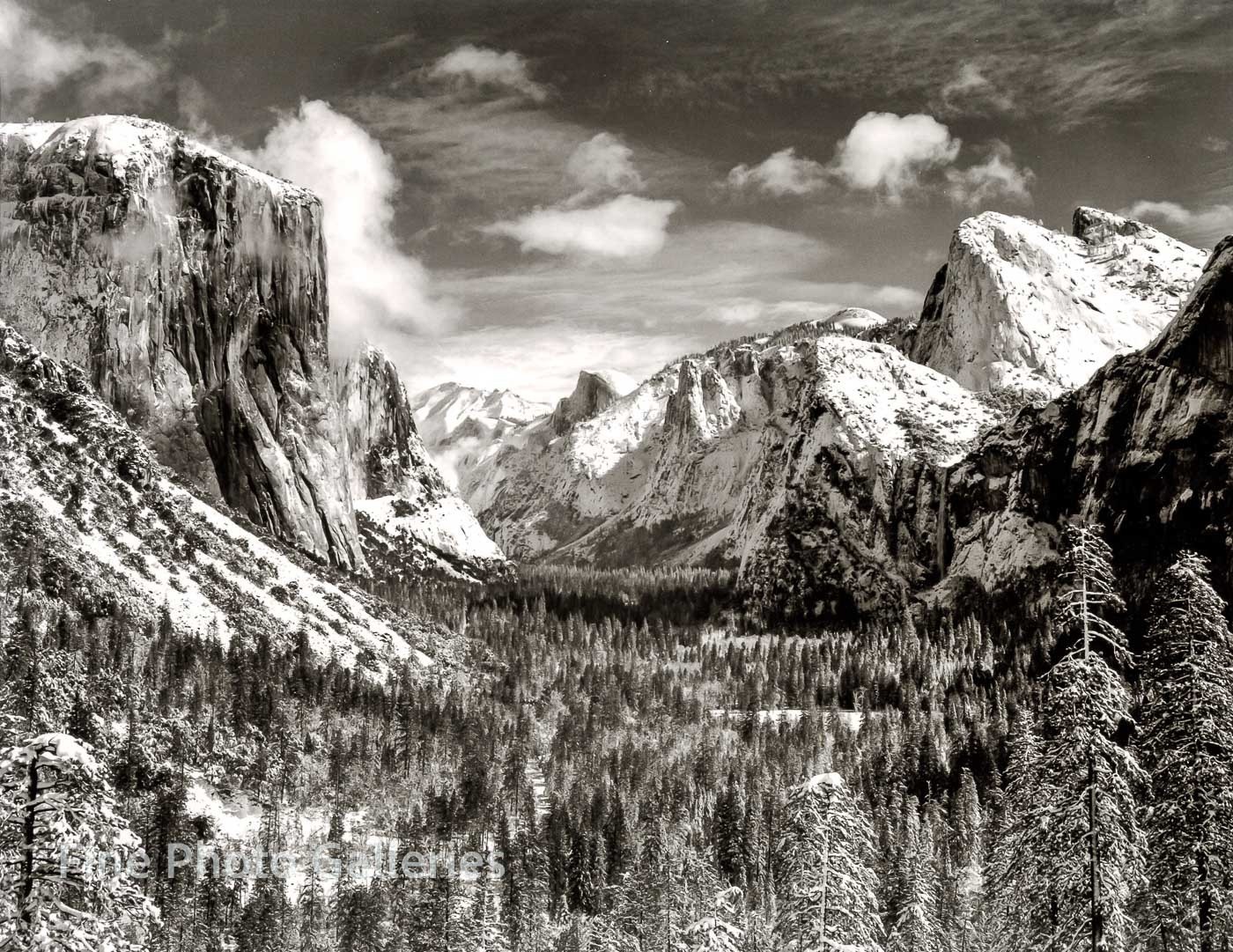 1940/80 Vintage ANSEL ADAMS Landscape Yosemite Valley Winter Large Tritone Photo
