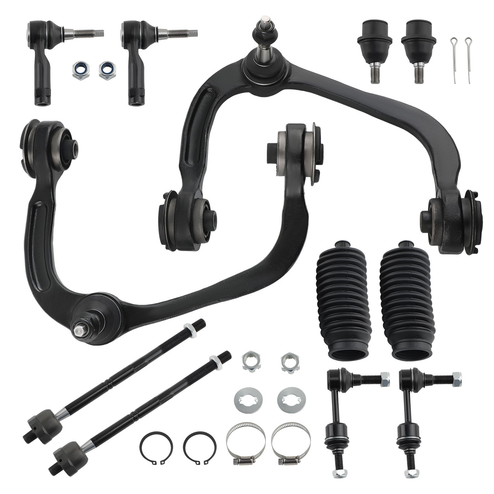12x Front Upper Control Arms w/Ball Joint Tie Rods fit  Ford F-150 2004-05 2WD