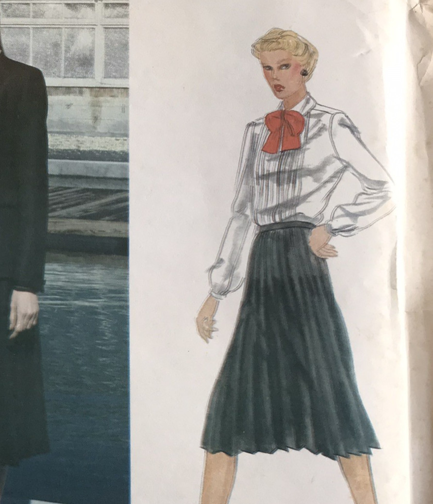 Vtg Vogue Pattern Joseph Picone #2551 Pleated Skirt Lined Jacket Womens 10 Uncut