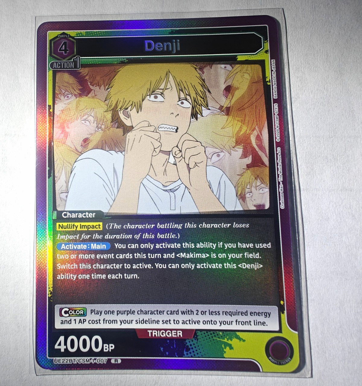 Bandai Union Arena Chainsaw Man Denji UA22BT/CSM-1-007 R Foil Trigger EN Bandai Union Arena Chainsaw Man Denji UA22BT/CSM-1-007 R Foil Trigger EN