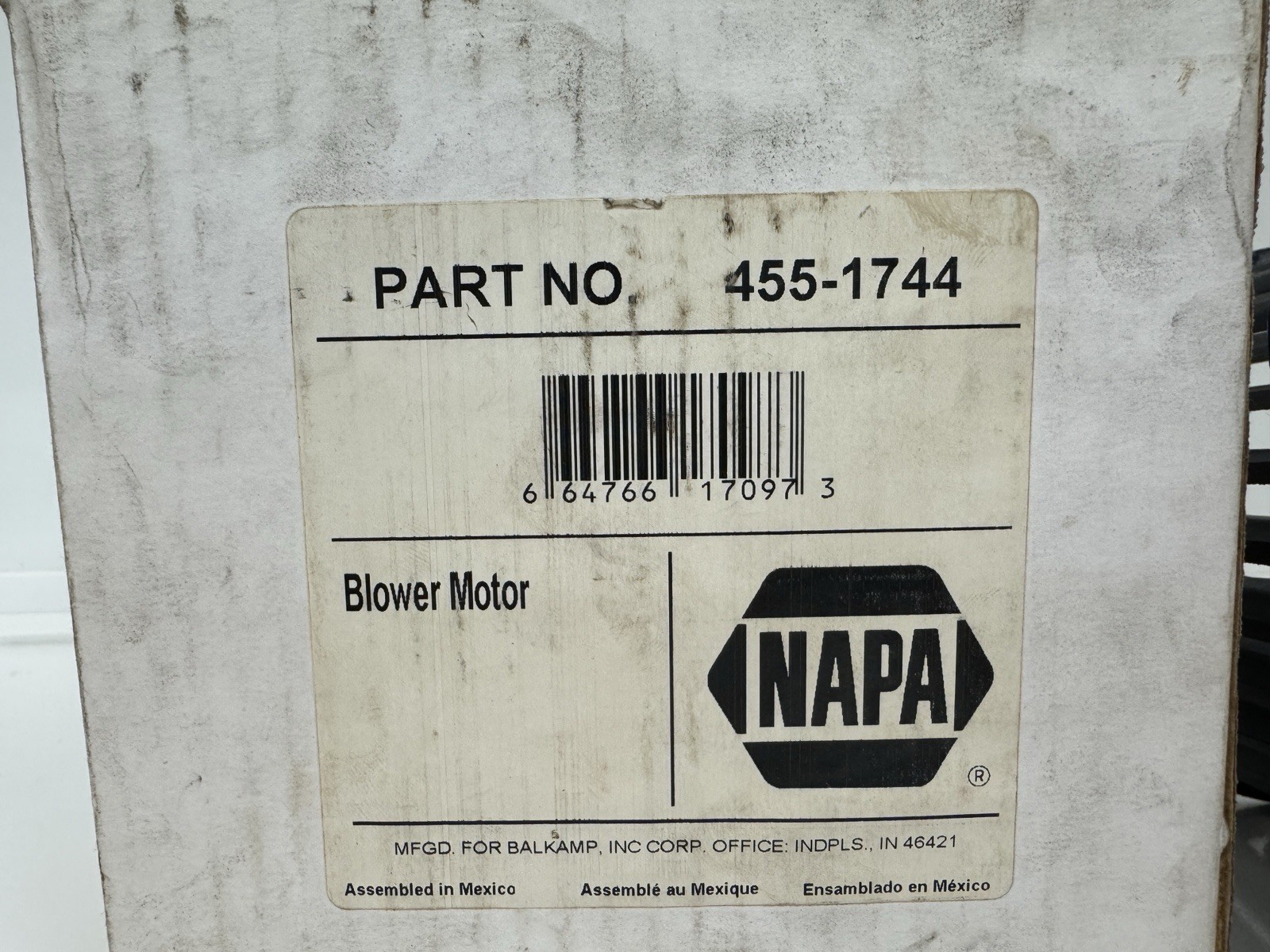 NOS NAPA 455-1744 HVAC Blower Motor w/ Fan Cage Siemens PM129X 12V New OEM