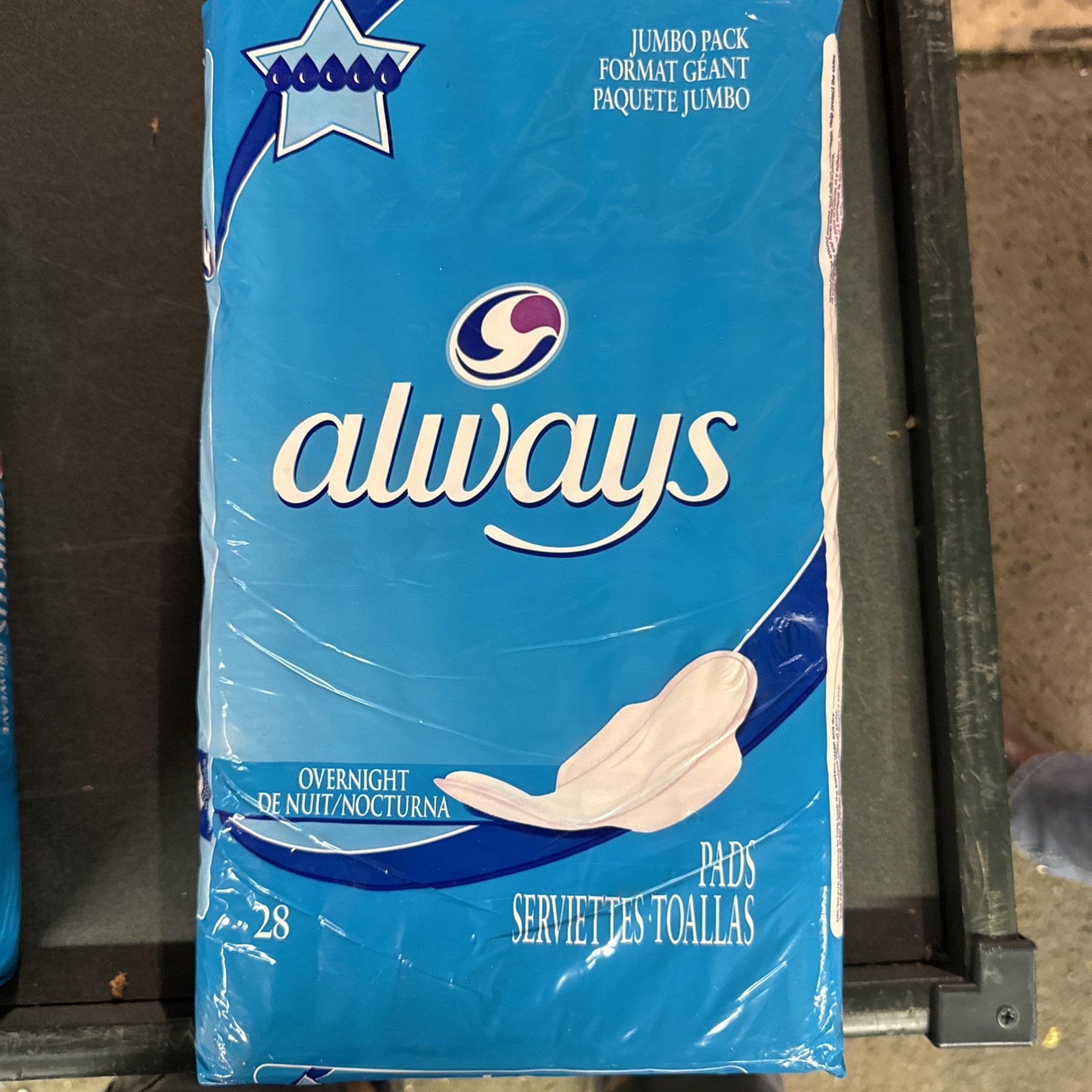Always Jumbo Pack Sanitary Pads, 28 Count 1998 Never Opened Vintage Always Jumbo Pack Sanitary Pads, 28 Count 1998 Never Opened Vintage