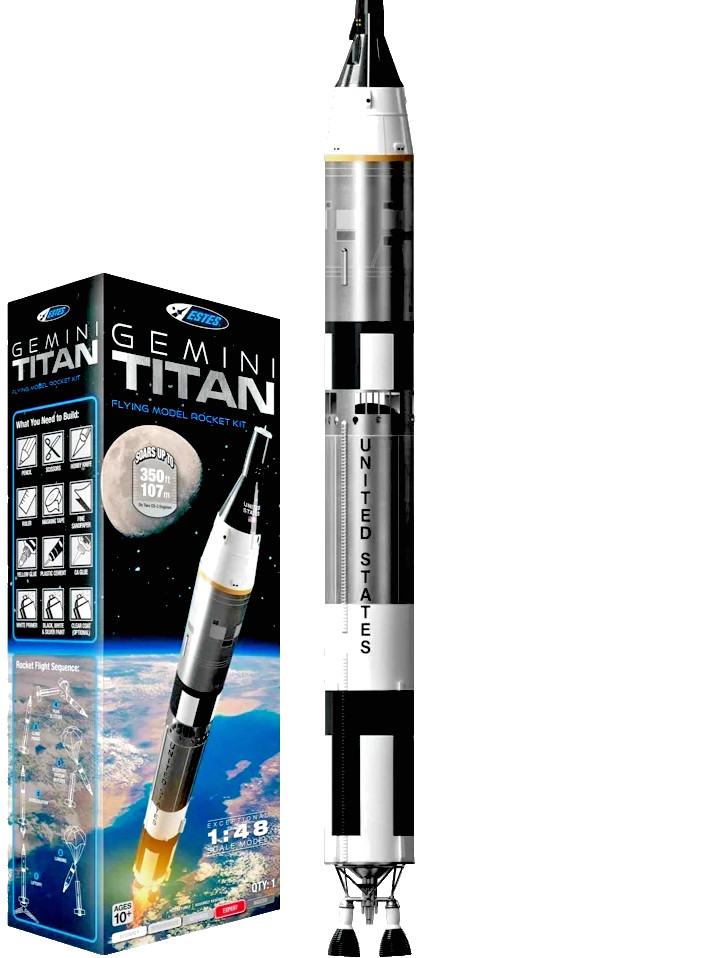 ESTES GEMINI TITAN MODEL ROCKET KIT SKILL: EXPERT ITEM #EST2210~NEW in BOX ESTES GEMINI TITAN MODEL ROCKET KIT SKILL: EXPERT ITEM #EST2210~NEW in BOX