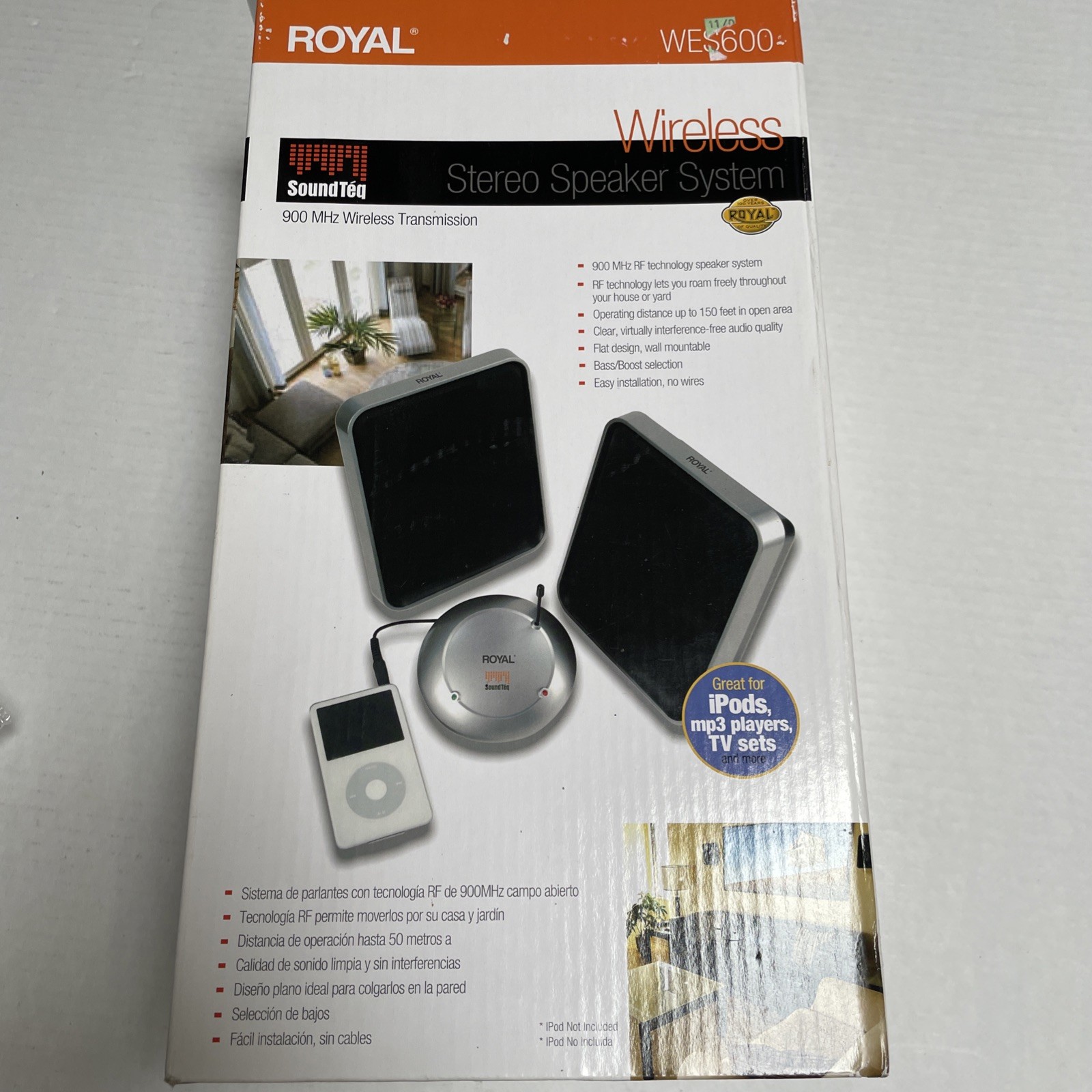 Royal WES600 900 MHz Wireless Stereo Speaker System works w iPod Royal WES600 900 MHz Wireless Stereo Speaker System works w iPod