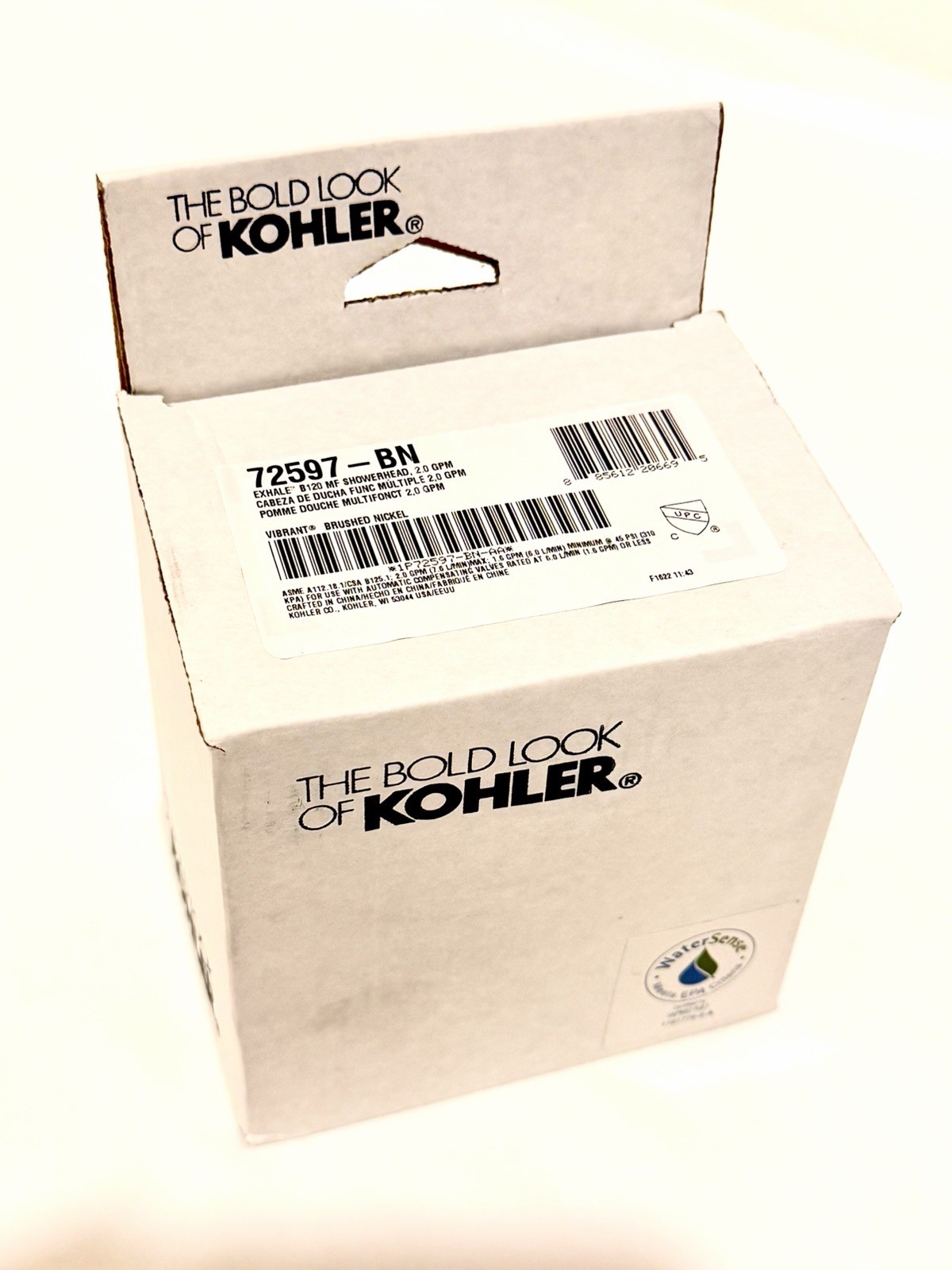 KOHLER K-72597-BN Exhale B120 2.0 Gpm Multifunction Showerhead, Polished Nickel.
