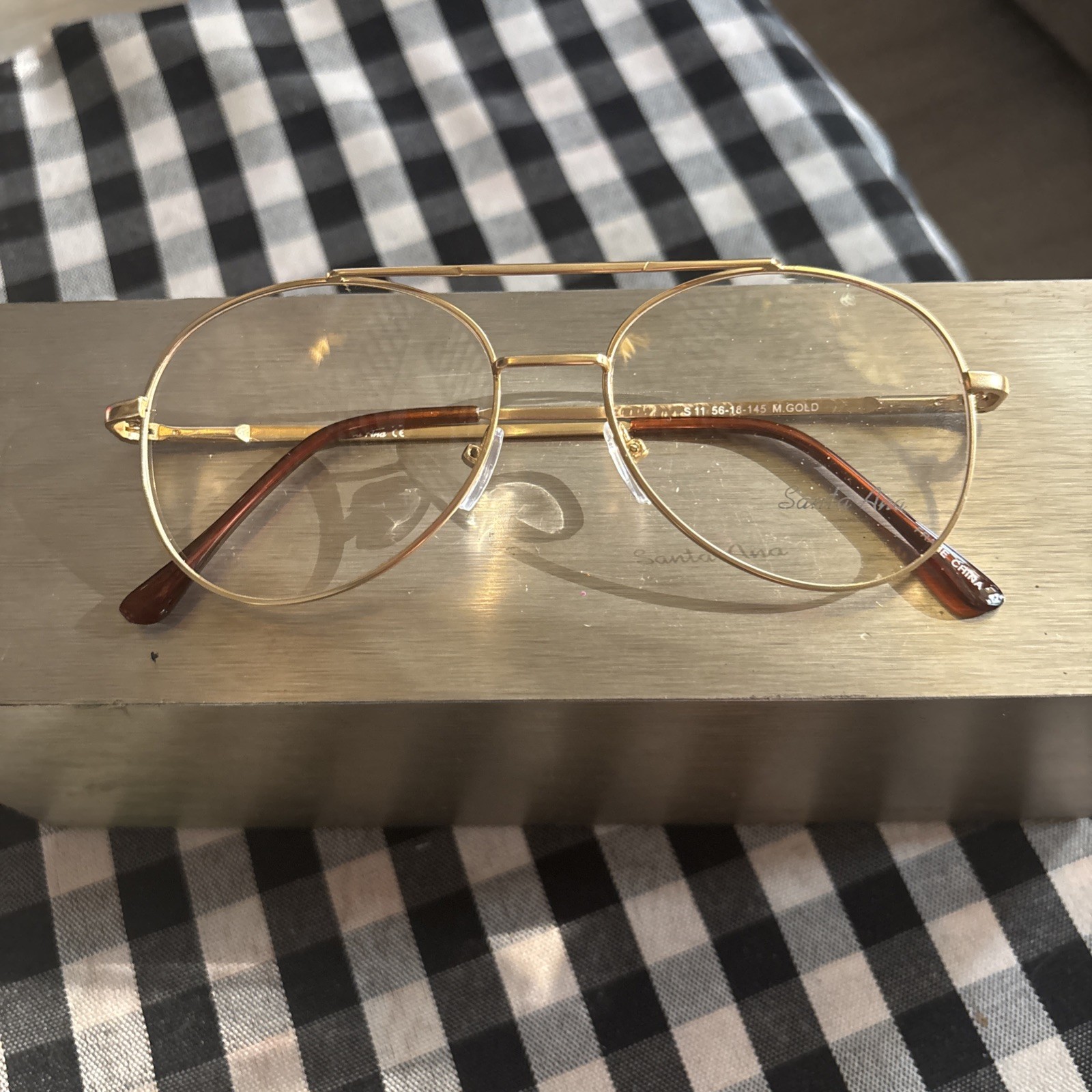 SANTA ANA 11 EYEGLASSES FRAMES GOLD 58/18/145 BRAND NEW