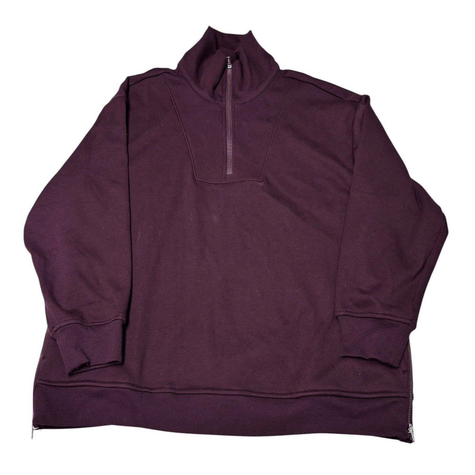 Athleta Coaster Luxe Quarter Zip Pullover Sweatshirt Purple Womens XL 414895-02